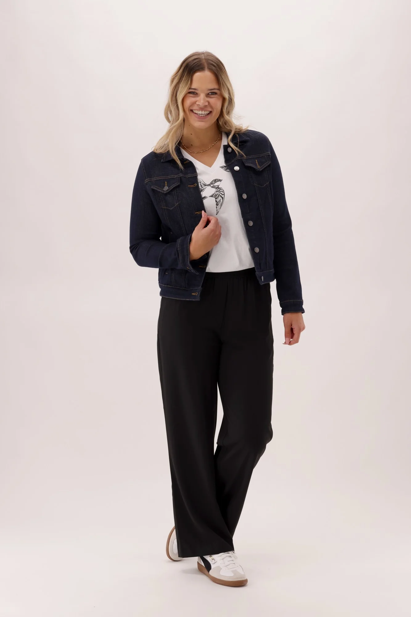 Shine On Label Quinn Stretch Denim Jacket Dark Indigo - Image 3