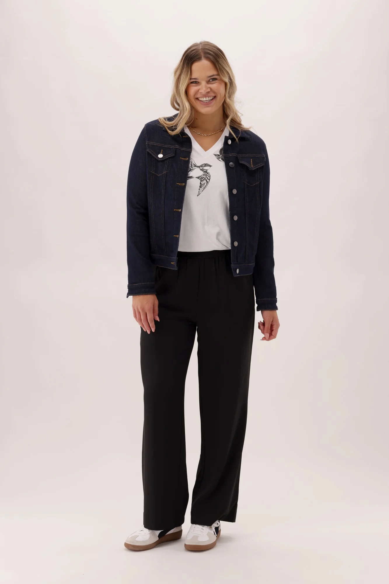 Shine On Label Quinn Stretch Denim Jacket Dark Indigo - Image 4