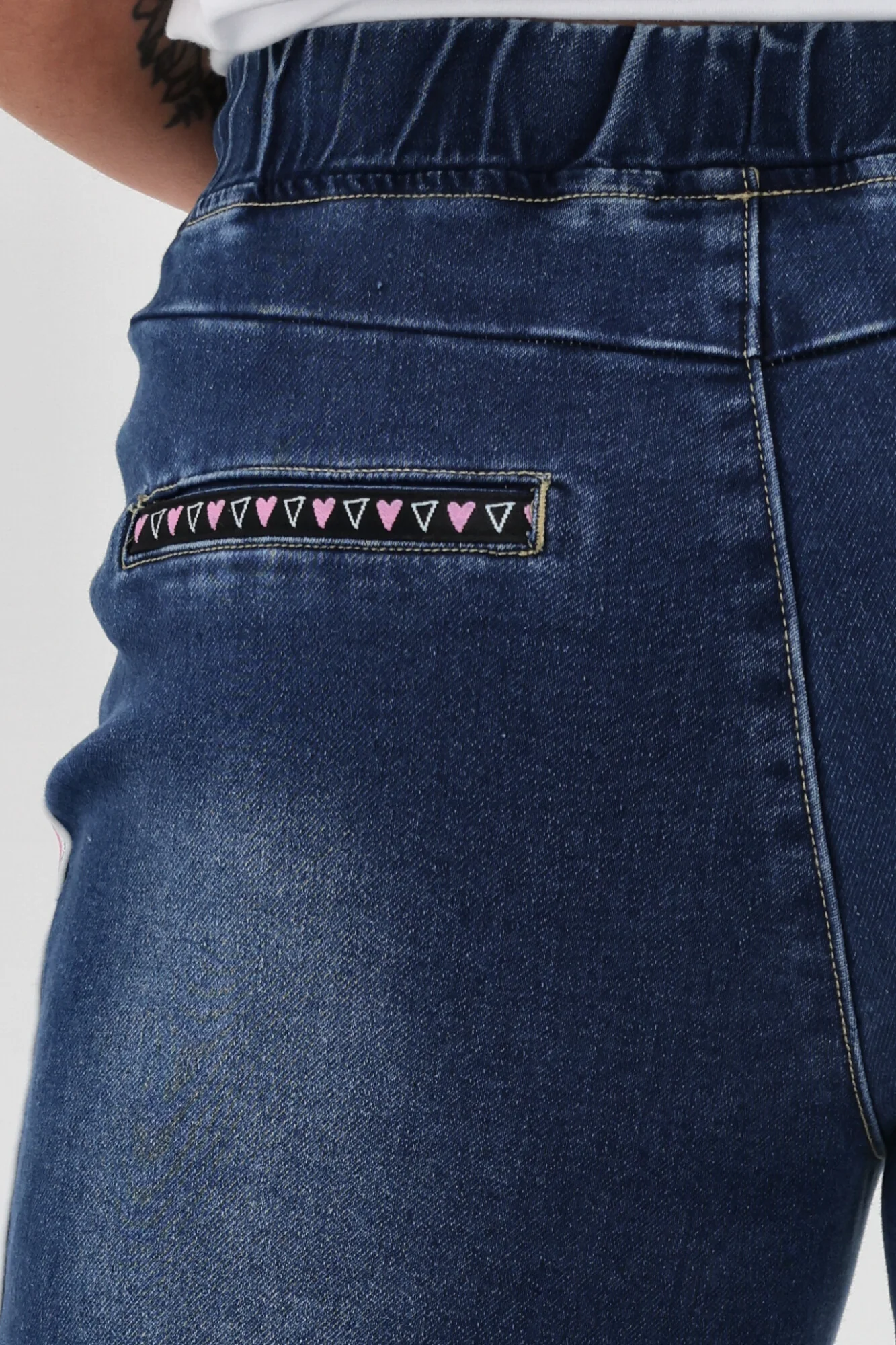 Shine On Label Raglan Collection Denim Jogger Mid Blue - Image 9