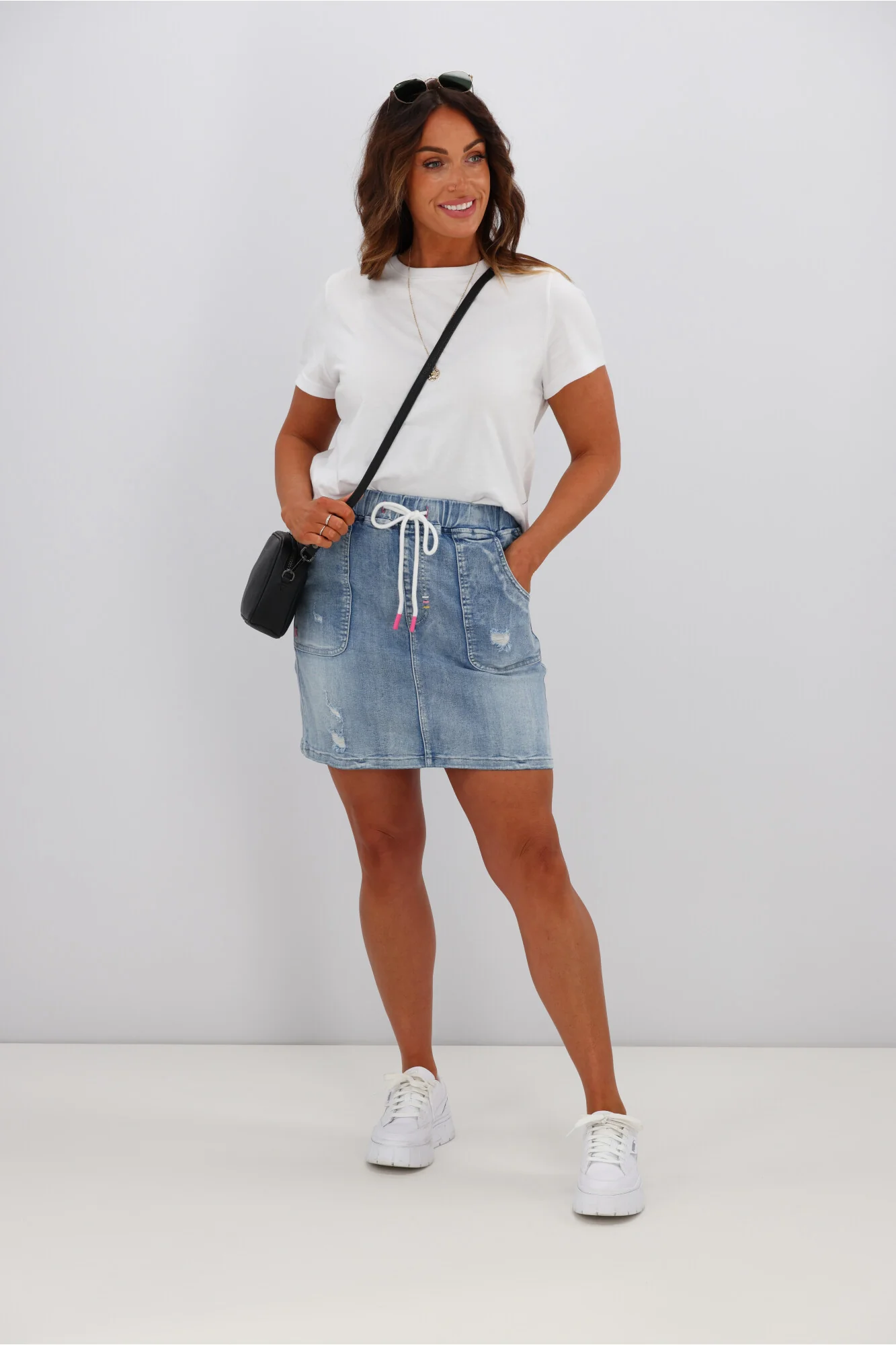 Shine On Label Raglan Collection Denim Skirt