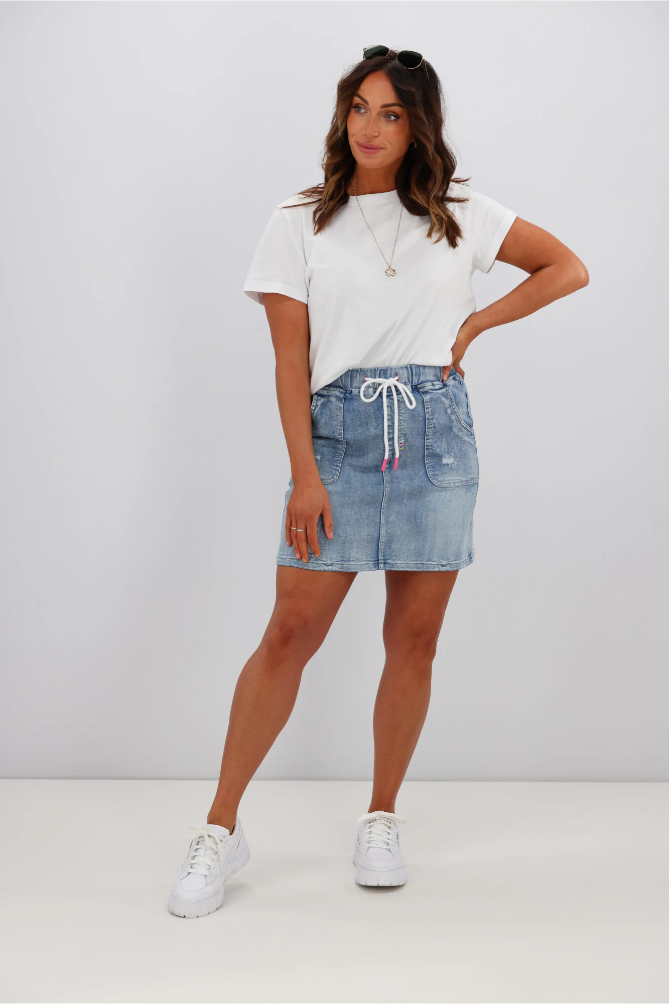 Shine On Label Raglan Collection Denim Skirt - Image 4