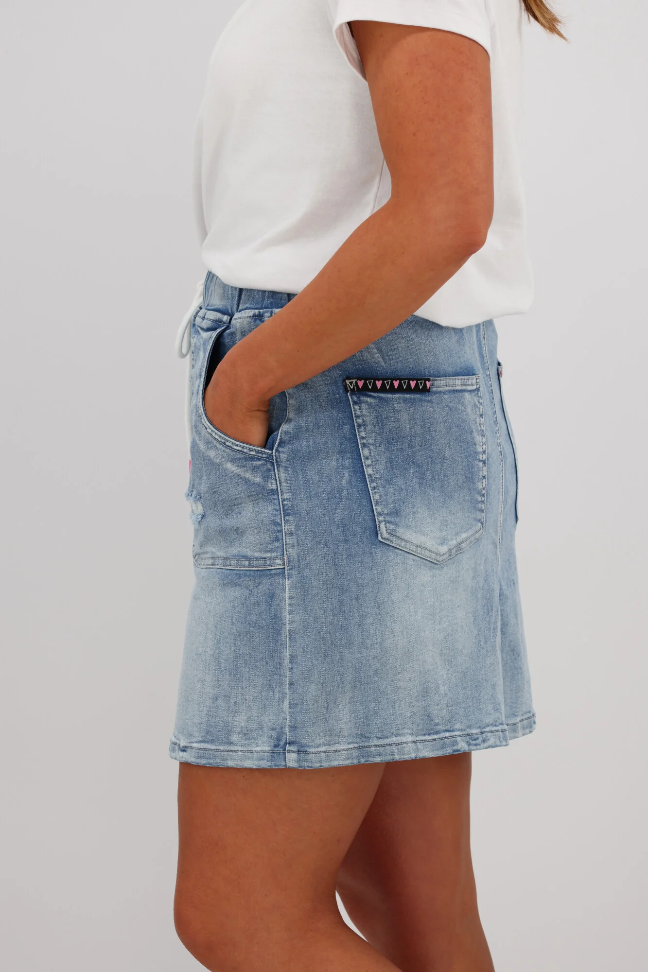 Shine On Label Raglan Collection Denim Skirt - Image 5
