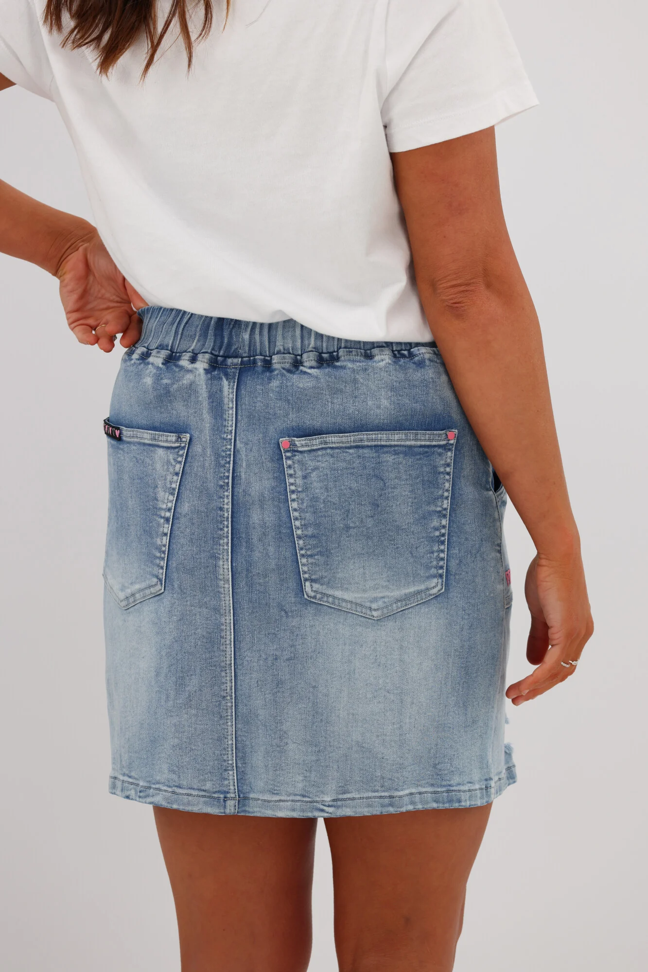 Shine On Label Raglan Collection Denim Skirt - Image 6