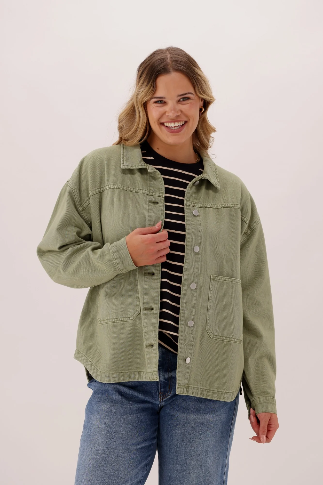 Shine On Label Ransom Shacket Khaki