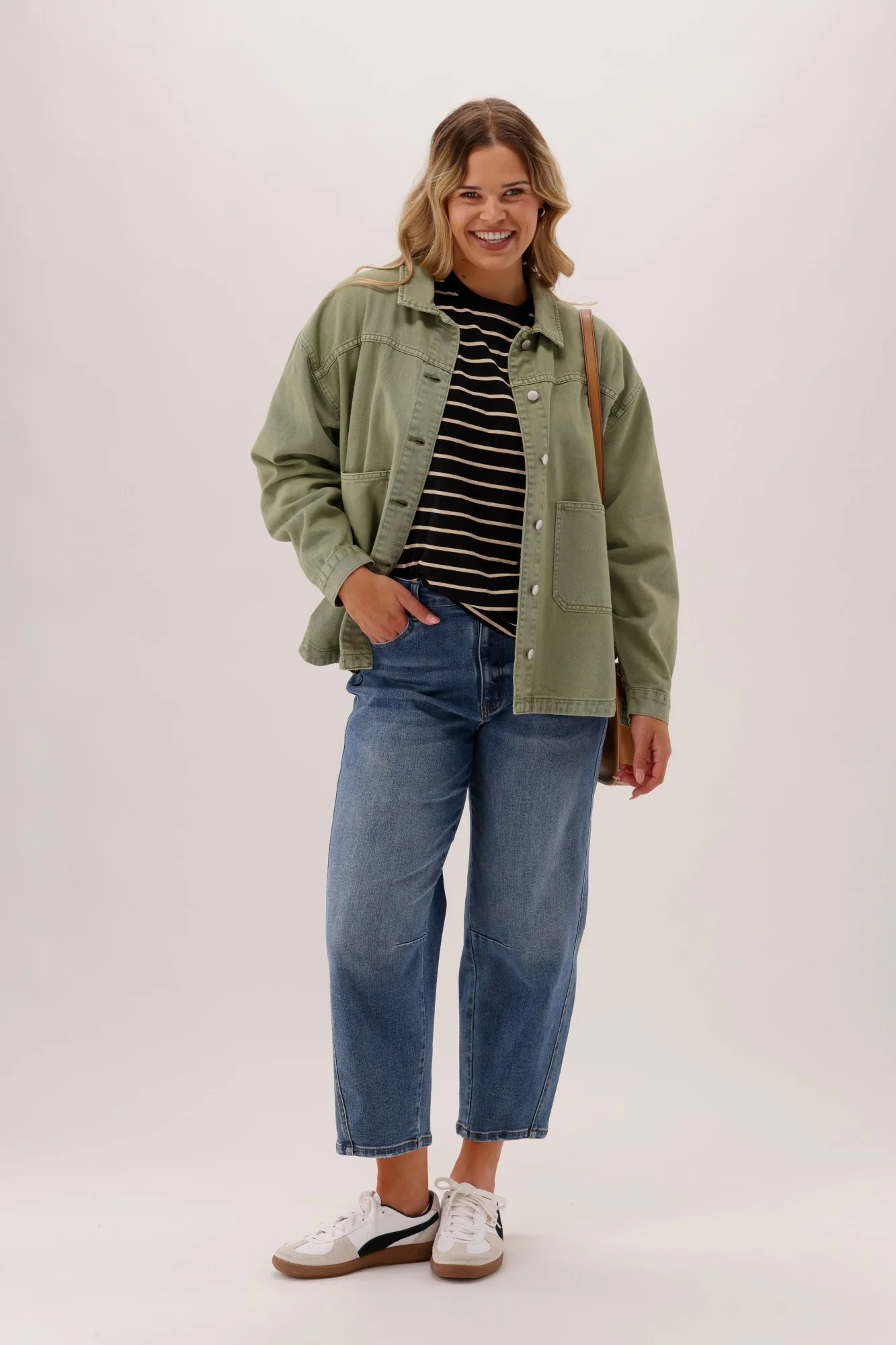Shine On Label Ransom Shacket Khaki - Image 2