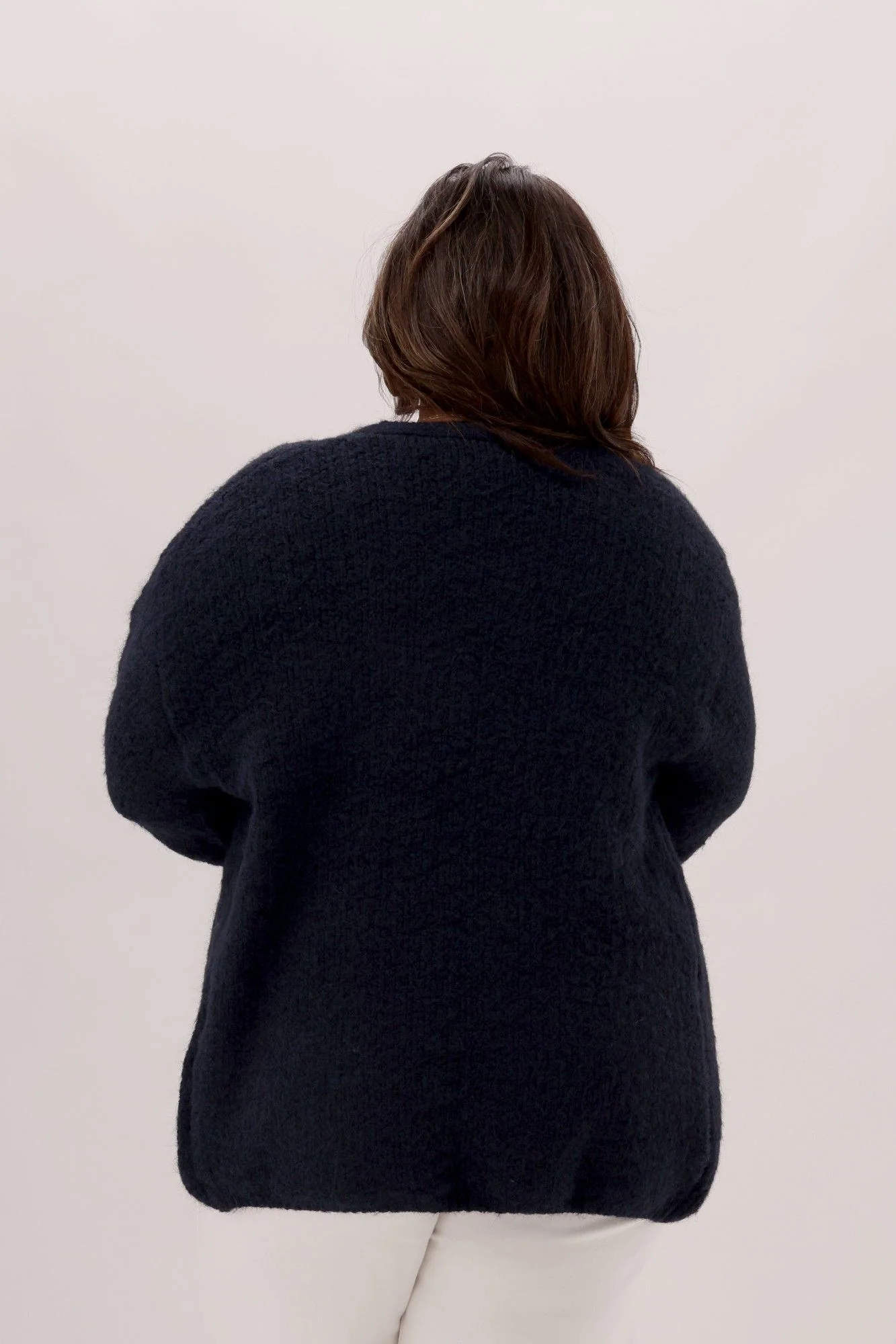 Shine On Label Relaxed Cardigan Navy - Image 6