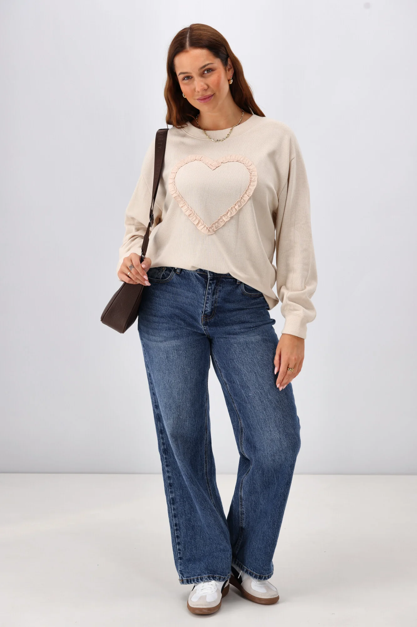 Shine On Label Riley Frill Heart Crew Oat - Image 5