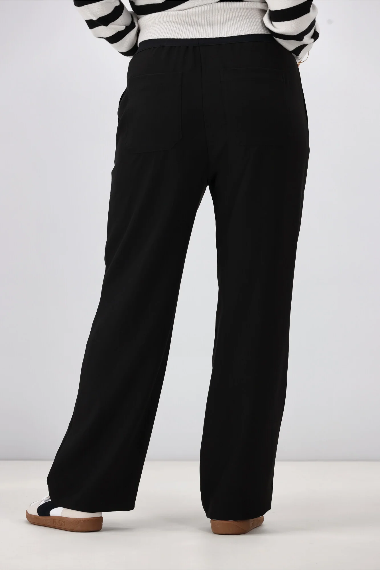 Shine On Label Roman Exposed Elastic Waist Wide Leg Pant Black - Image 7