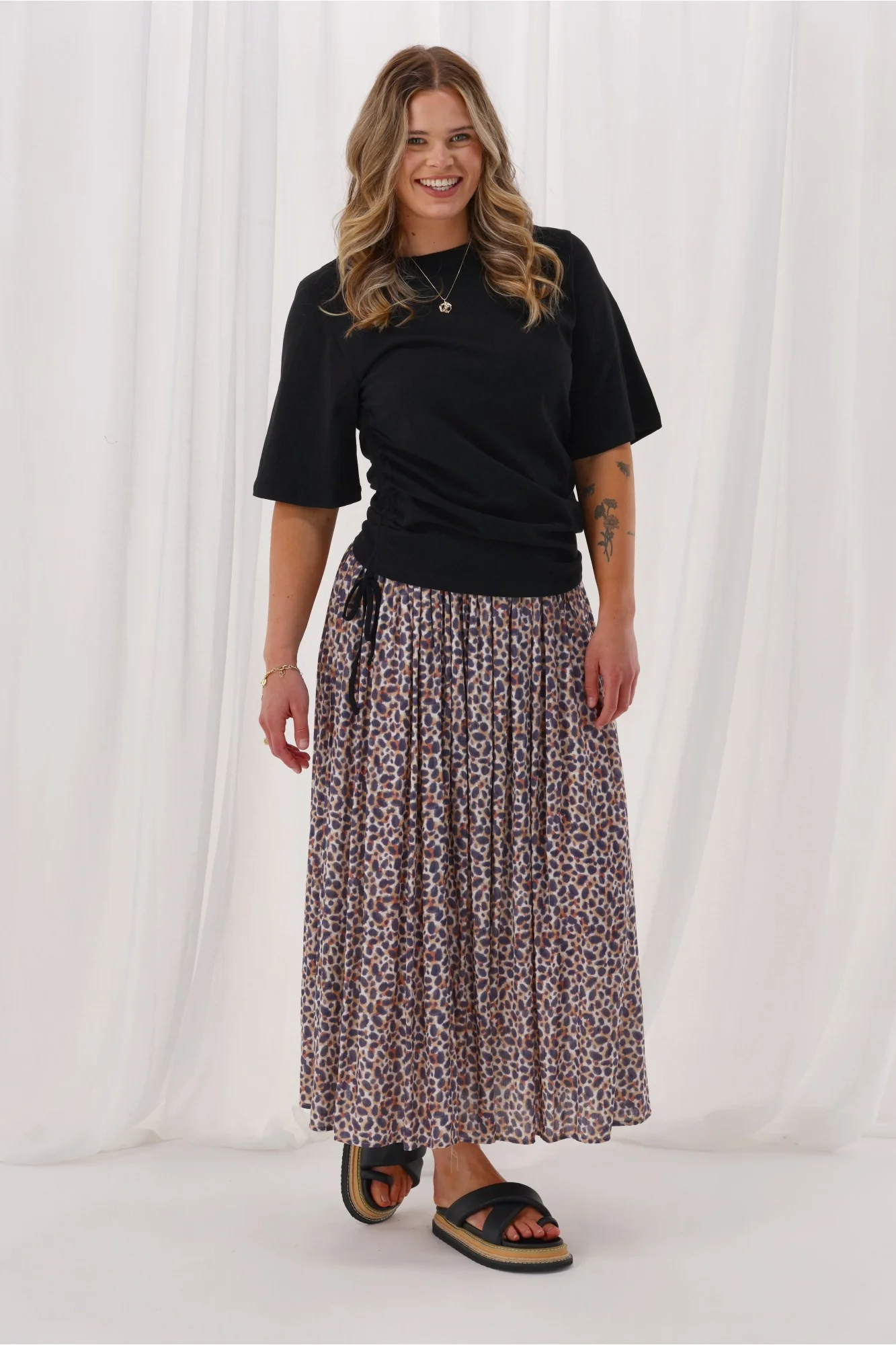 Shine On Label Sangali Maxi Skirt Animal Print - Image 3