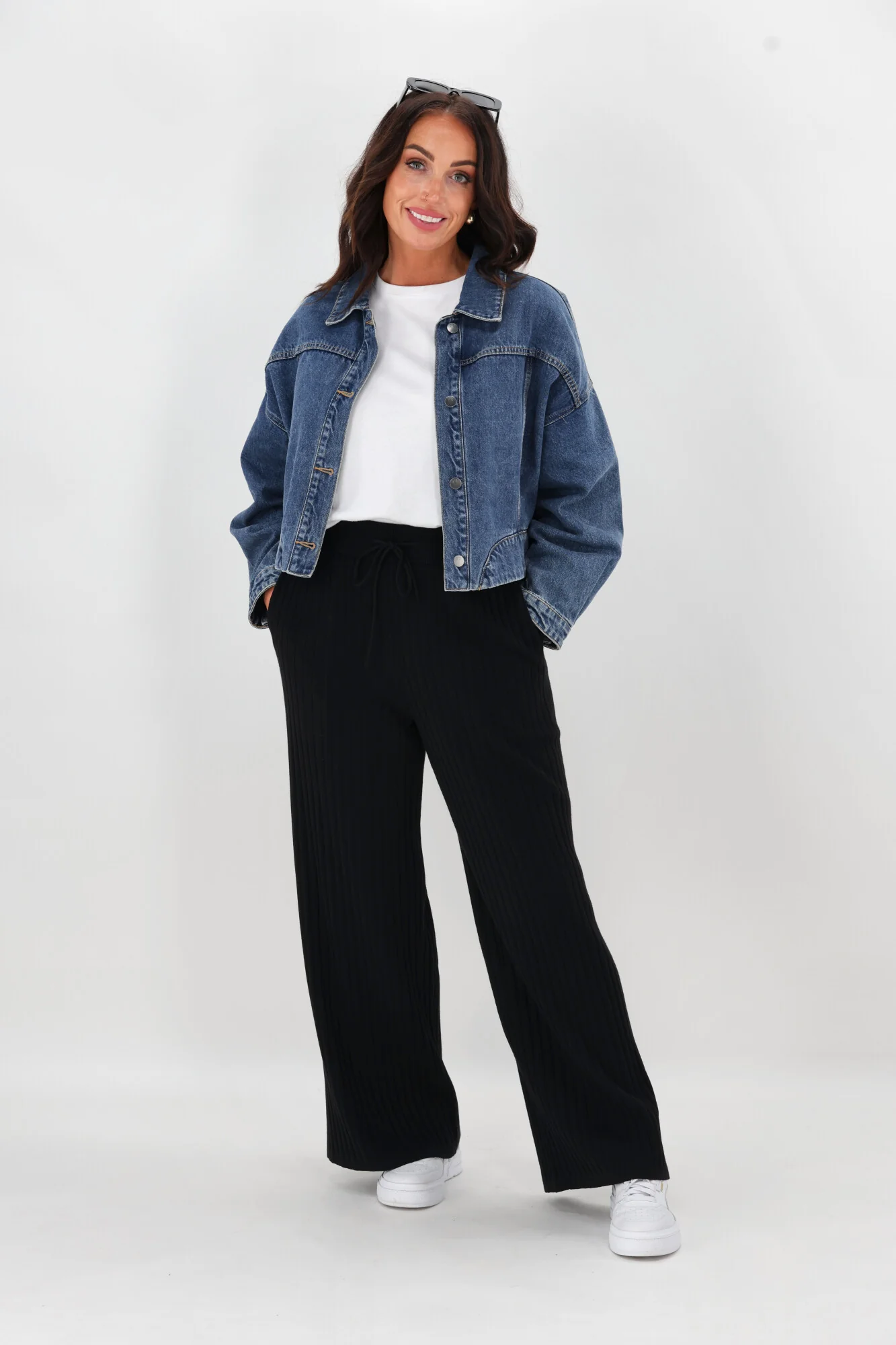Shine On Label Sarcodia Rib Knit Pant Black