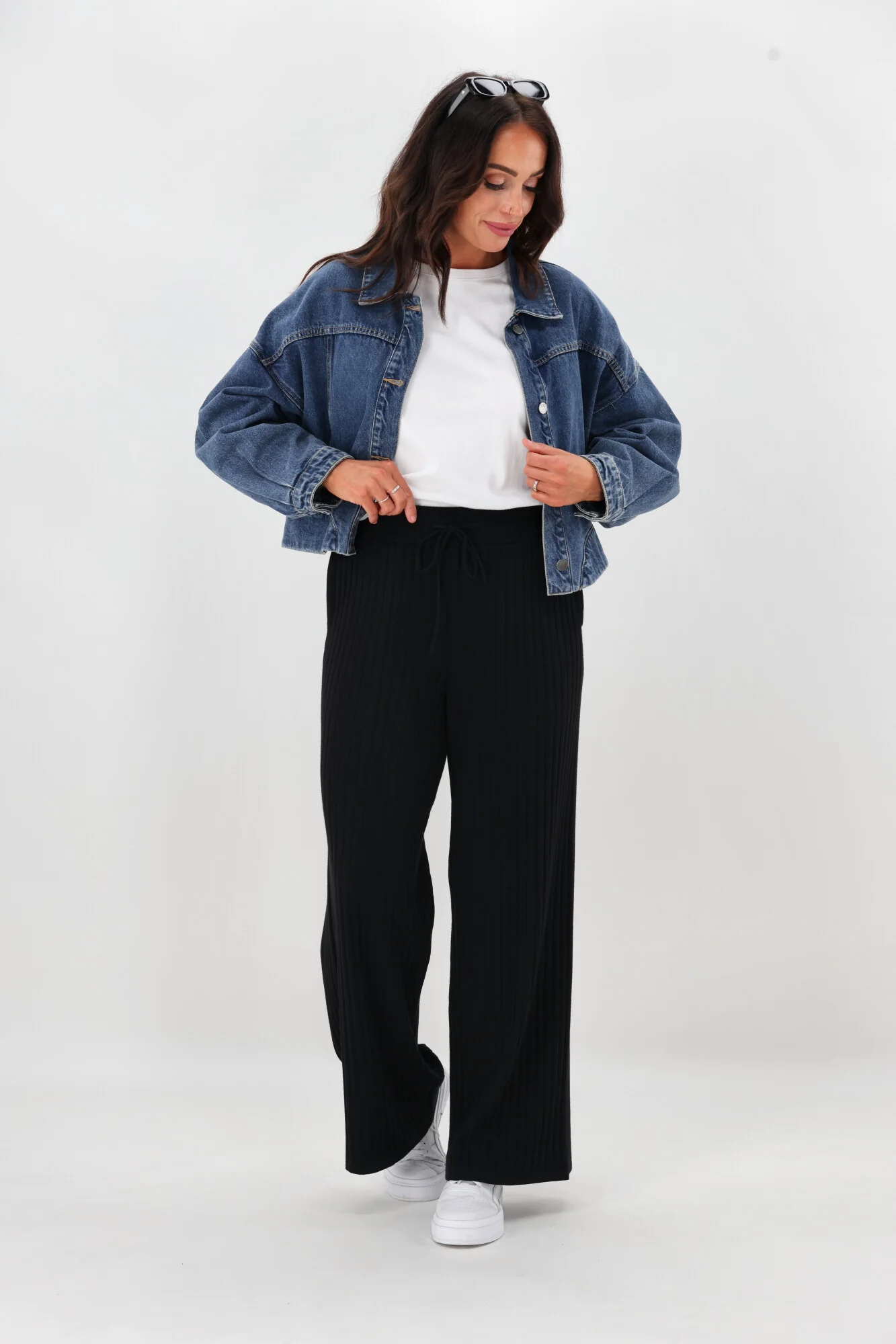 Shine On Label Sarcodia Rib Knit Pant Black - Image 4