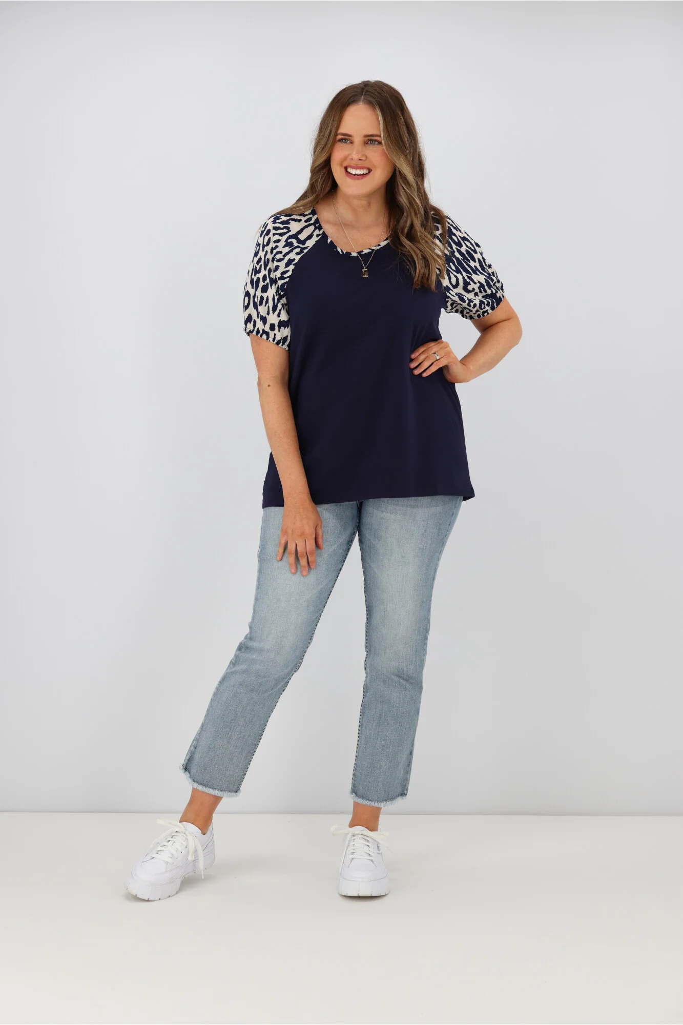 Shine On Label Sariah Animal print Puff Sleeve Top Midnight - Image 2