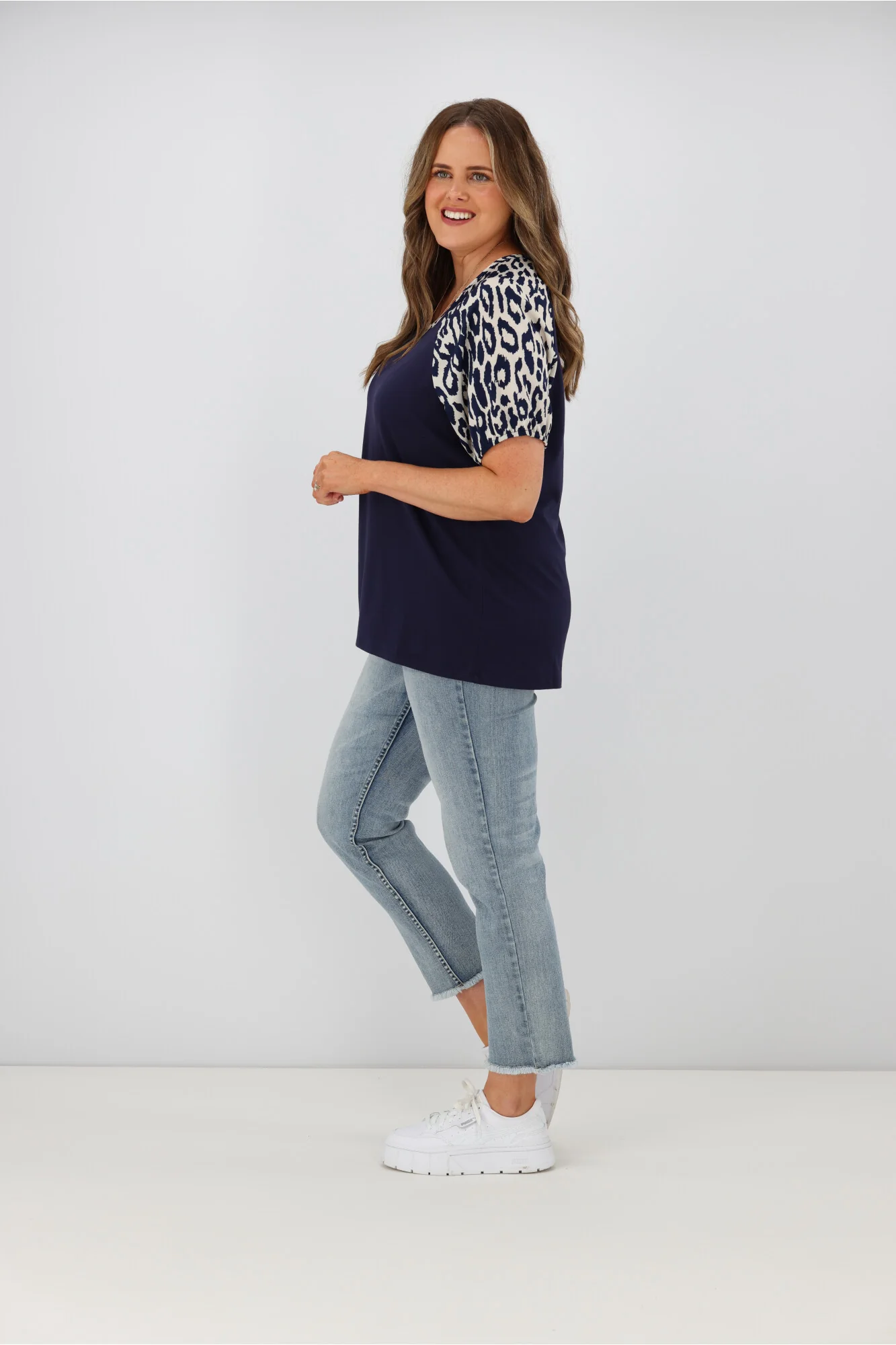 Shine On Label Sariah Animal print Puff Sleeve Top Midnight - Image 5