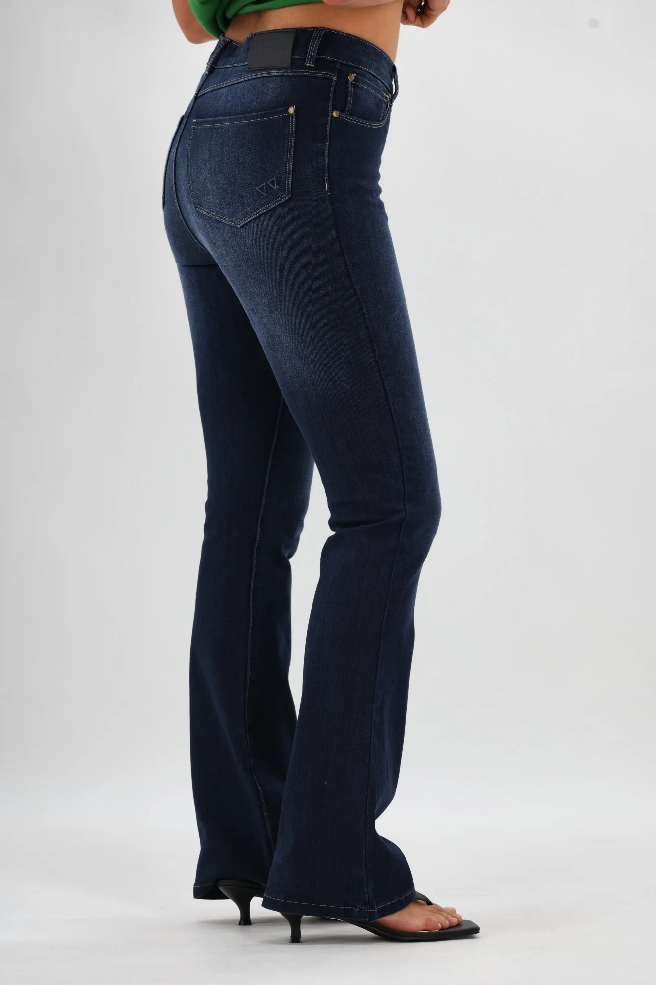 Shine On Label Sculpt Bootleg Jeans Full Length Super Dark Indigo V2 - Image 6