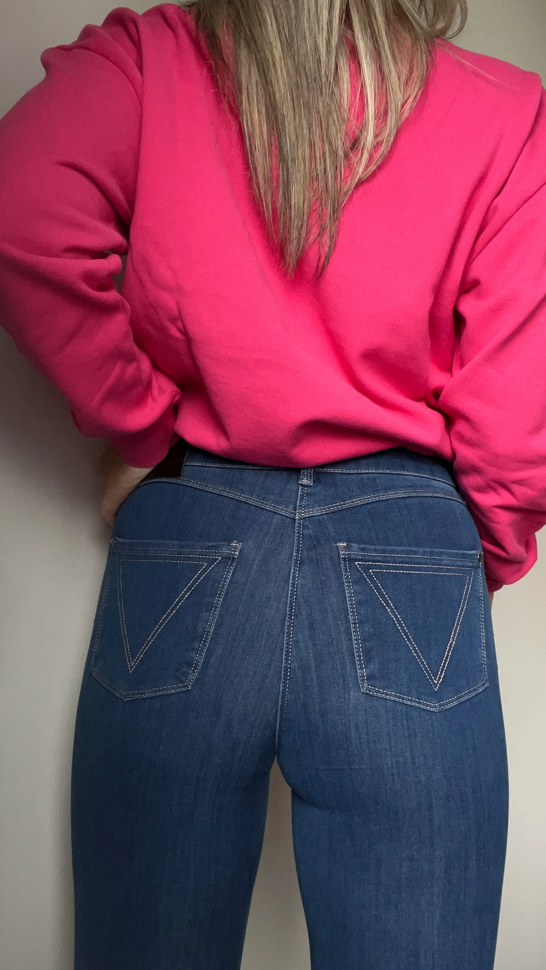 Shine On Label Sculpt Denim Cropped Jean True Blue Wash - Image 12
