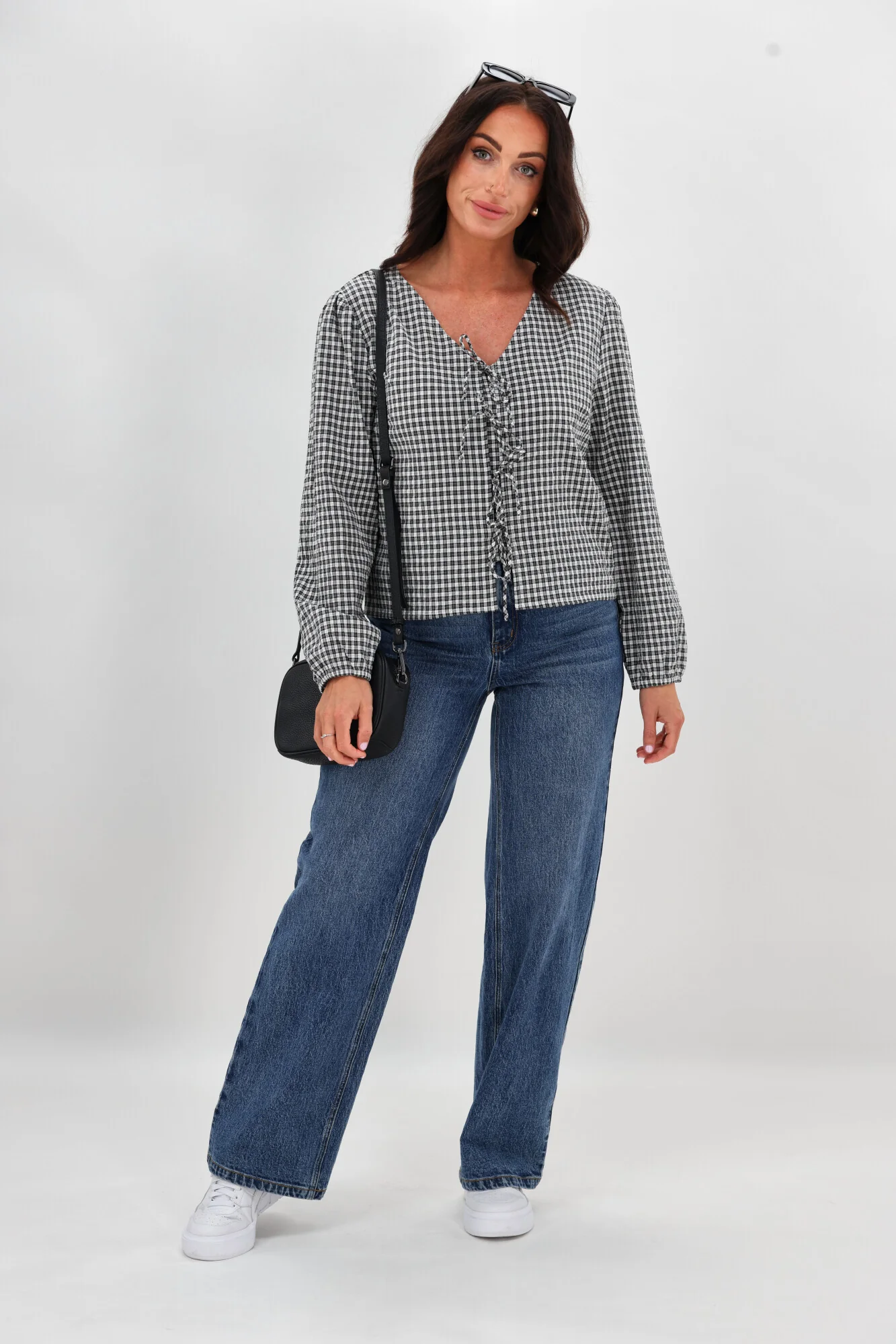 Shine On Label Sharin Top Black Gingham - Image 2