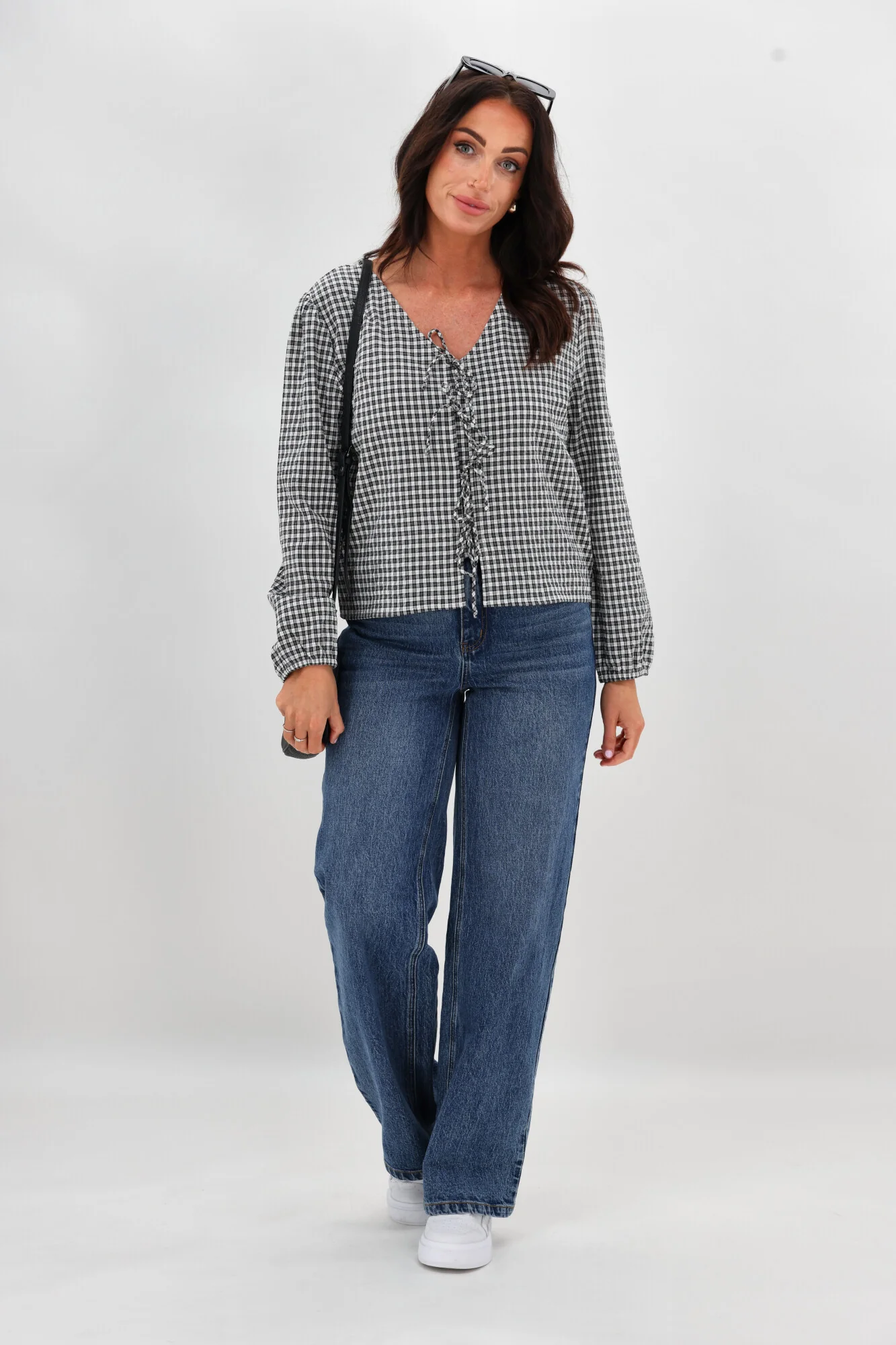 Shine On Label Sharin Top Black Gingham - Image 3