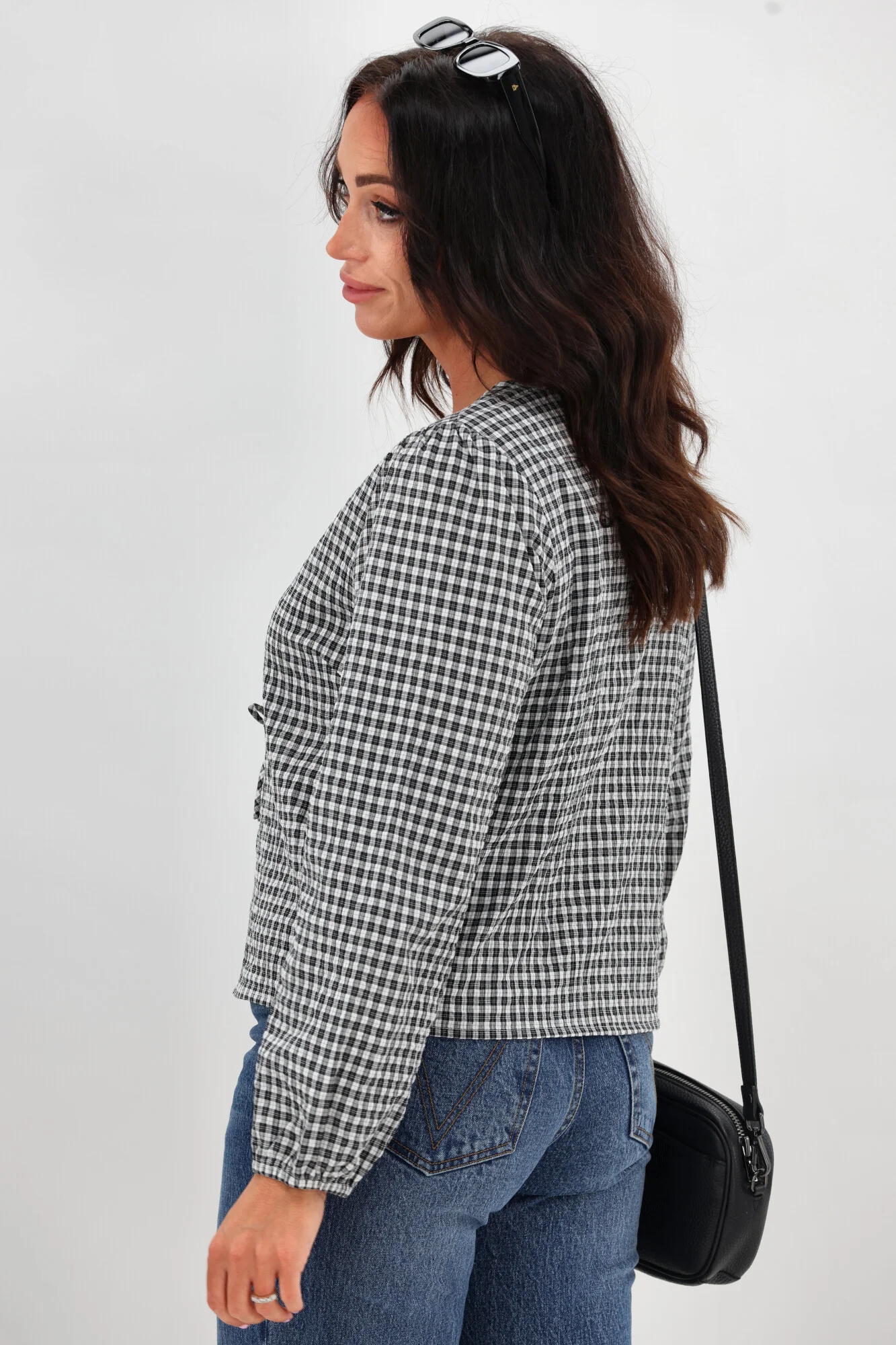 Shine On Label Sharin Top Black Gingham - Image 5