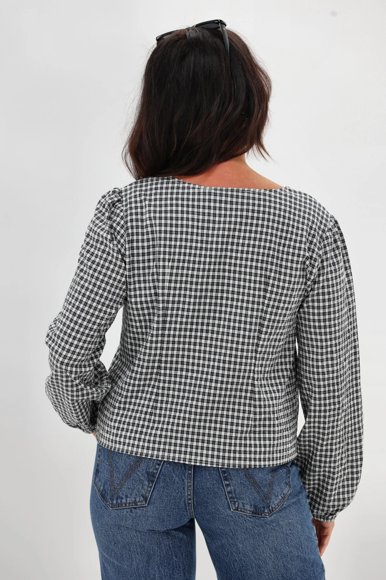 Shine On Label Sharin Top Black Gingham - Image 6