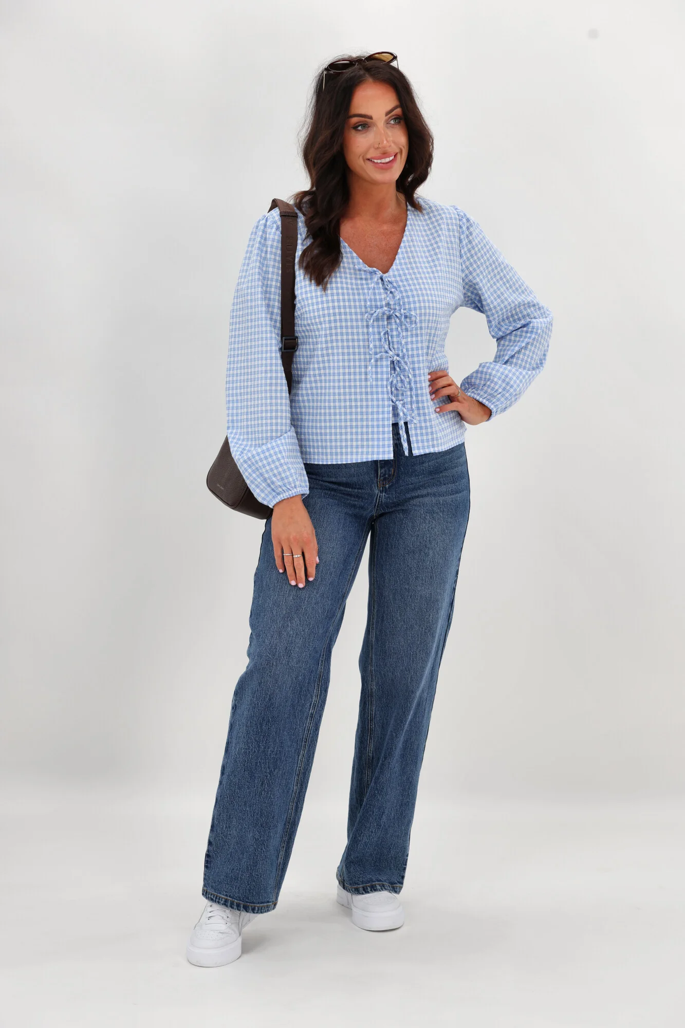 Shine On Label Sharin Top Blue Gingham - Image 5