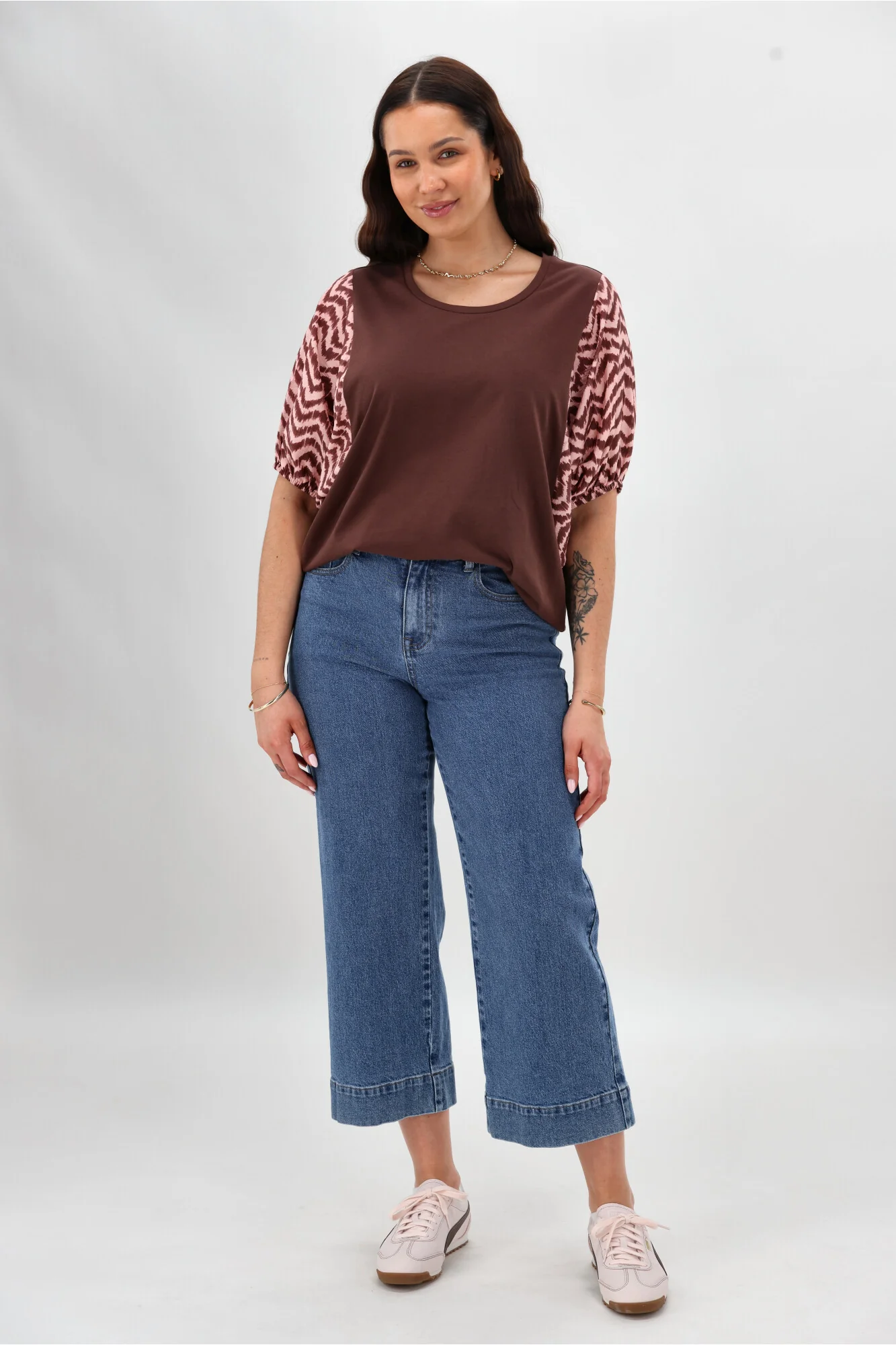 Shine On Label Sheyena Woven Sleeve Top Zig Zag Print - Image 10