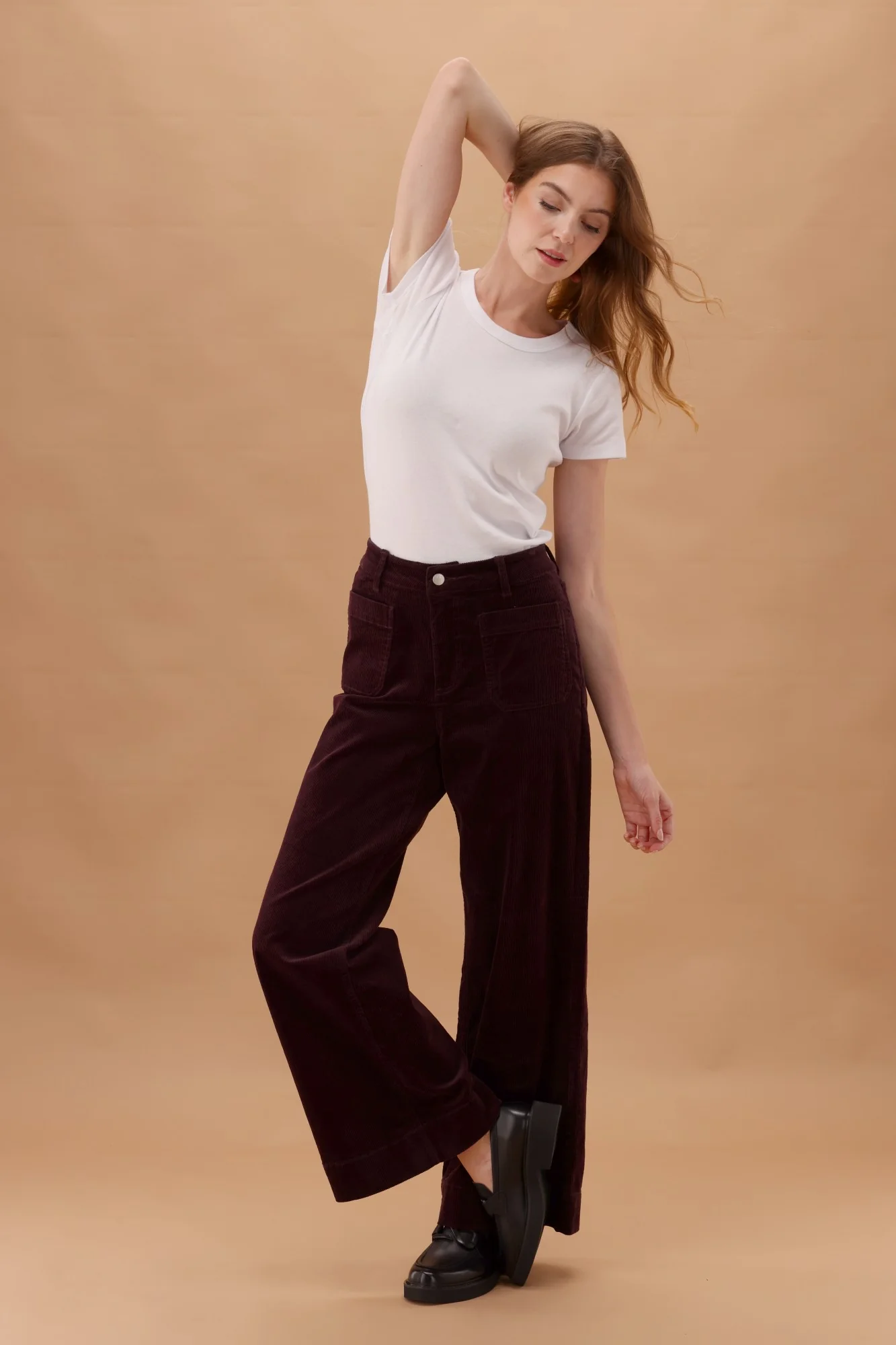 Shine On Label Sloan Corduroy Patch Pocket Jean Berry