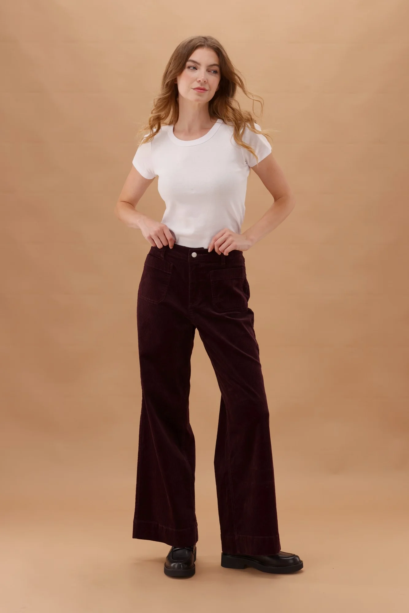 Shine On Label Sloan Corduroy Patch Pocket Jean Berry - Image 4