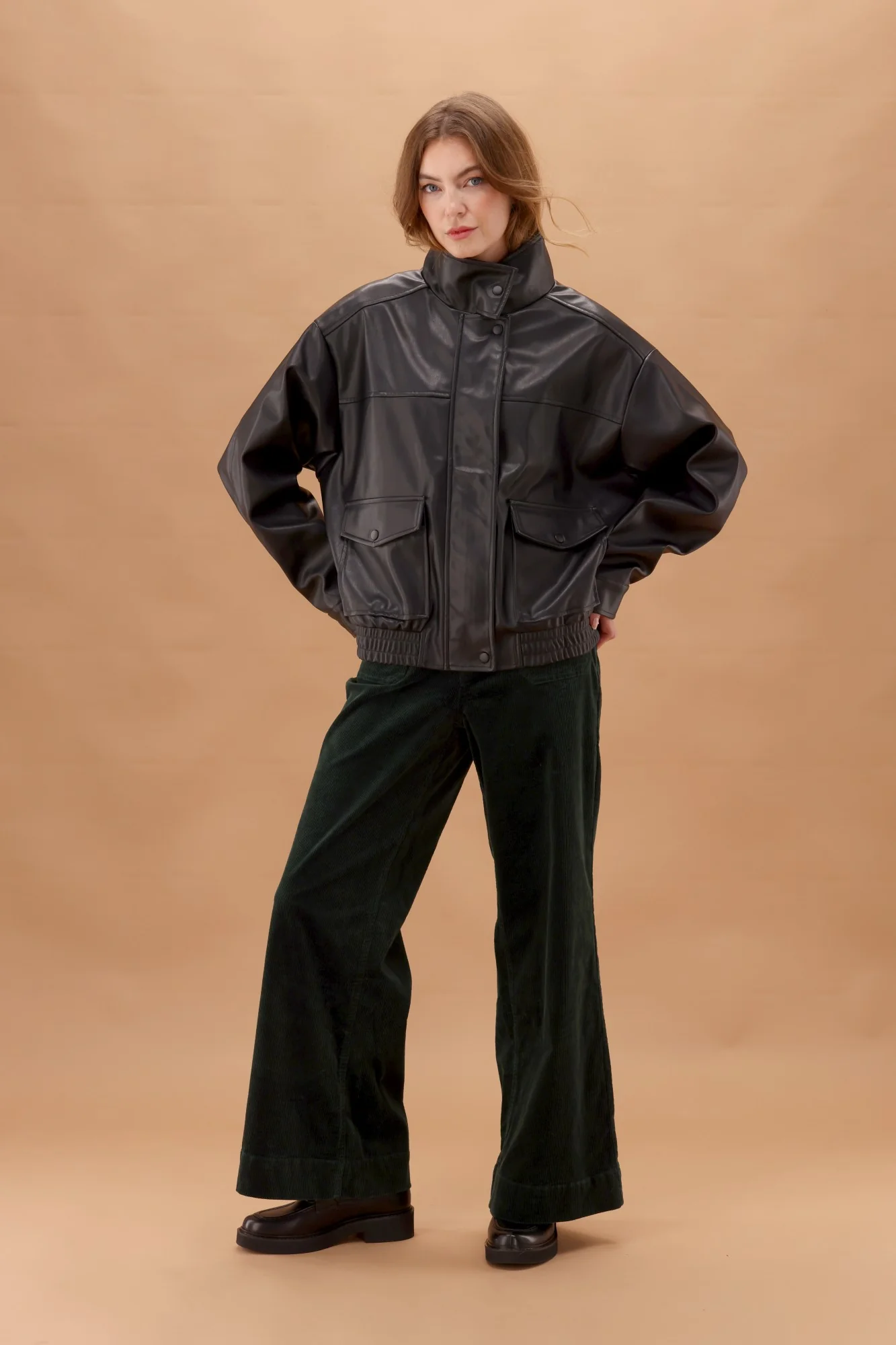 Shine On Label Sloan Corduroy Patch Pocket Jean Forest - Image 4