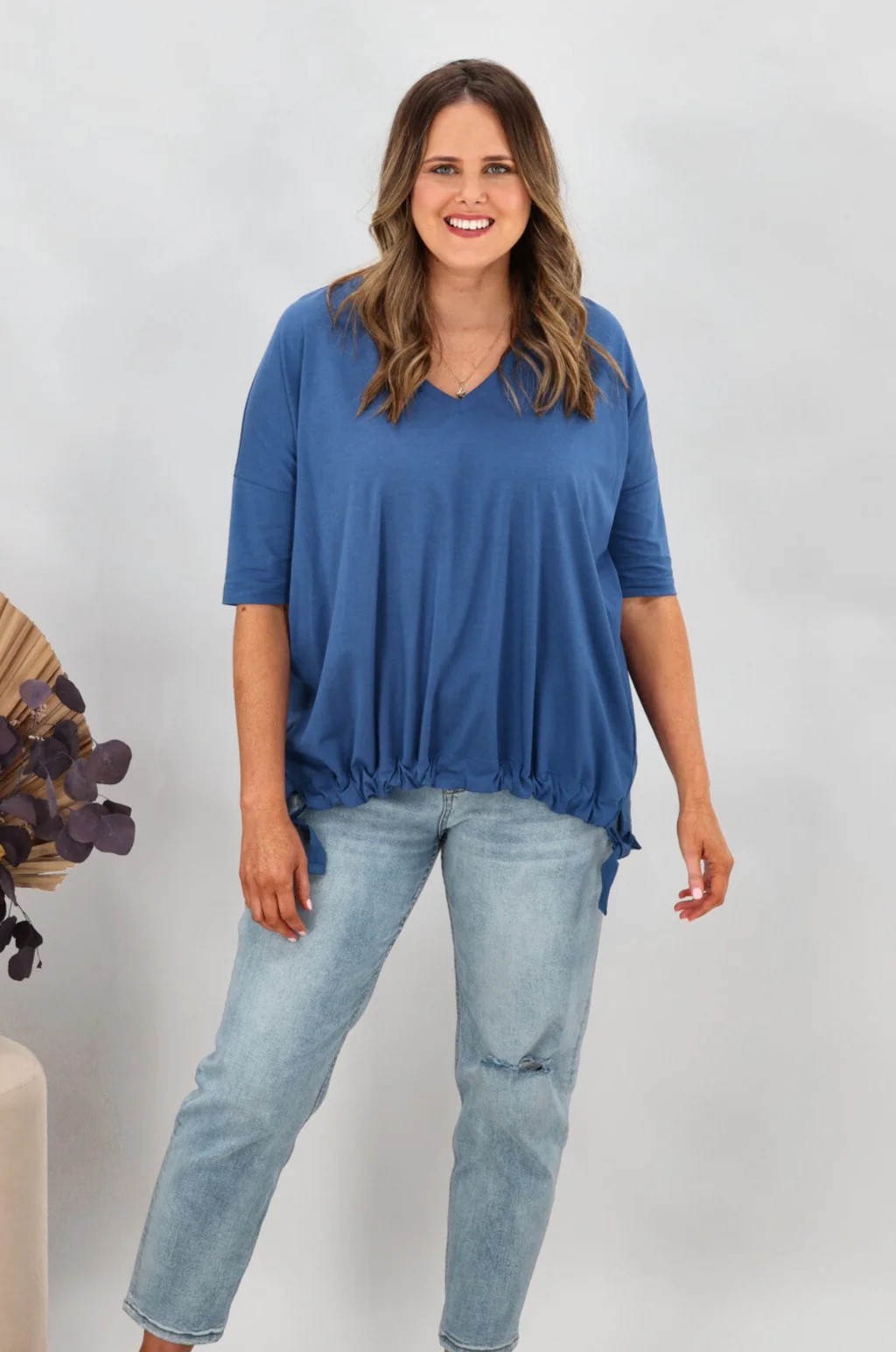 Shine On Label Soho Modal Drawstring Top Blue - Image 5