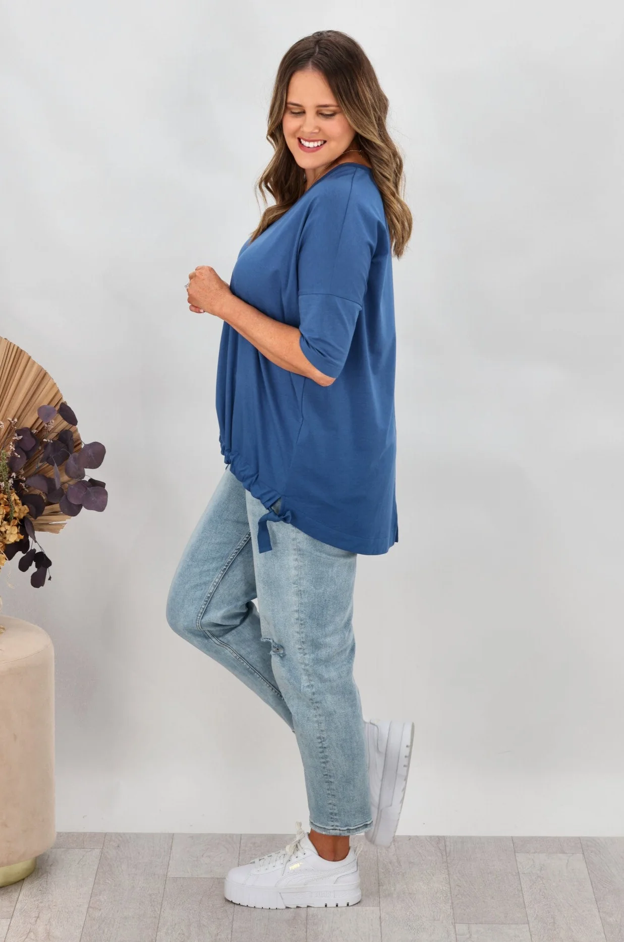 Shine On Label Soho Modal Drawstring Top Blue - Image 6