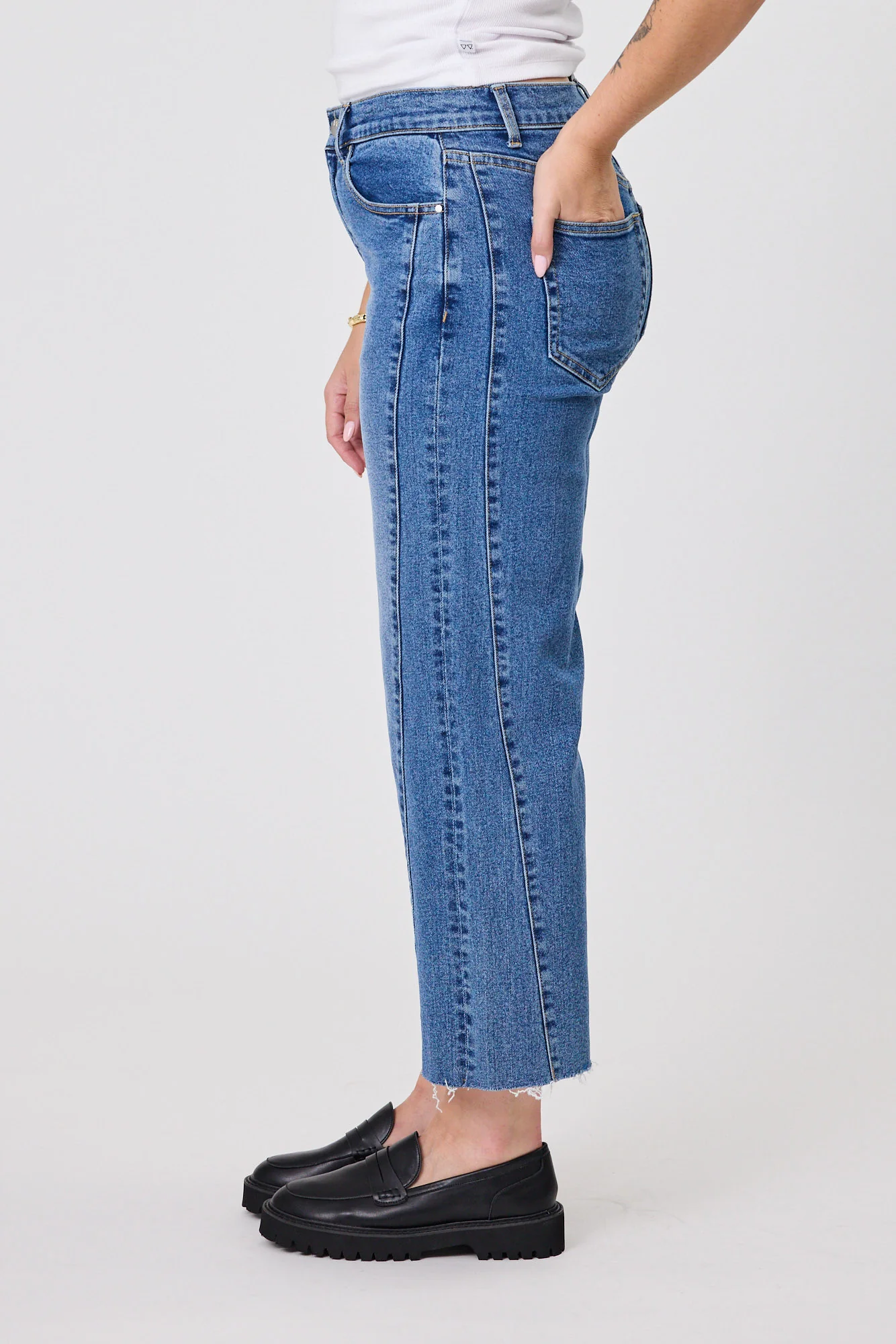 Shine On Label Stellar Side Panel Wide Leg Jean - Image 3