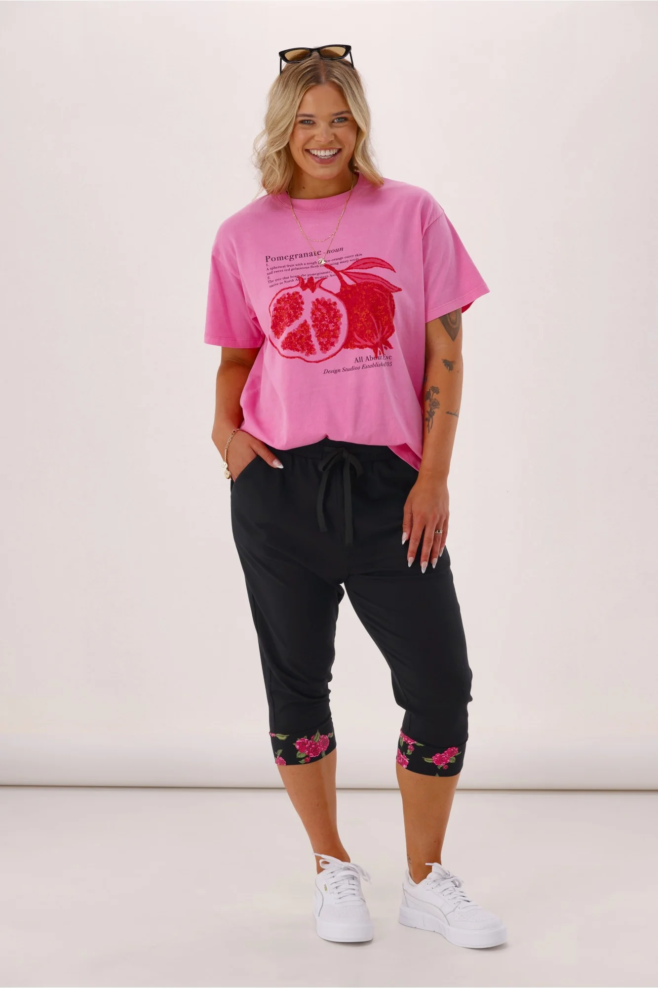 Shine On Label Stirling Cropped Jogger with Floral print