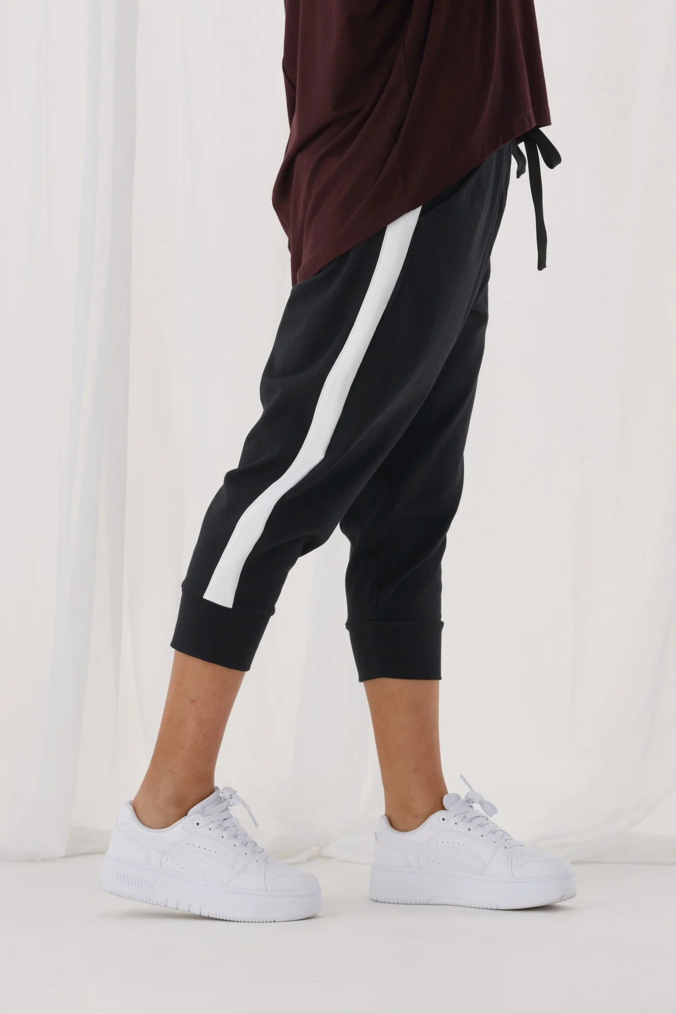 Shine On Label Stirling Cropped Jogger with Side Stripe - Image 3
