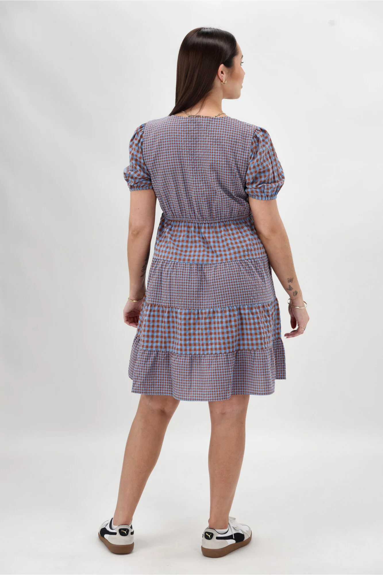 Shine On Label Sussex Tiered Dress Chocolate Blue - Image 6