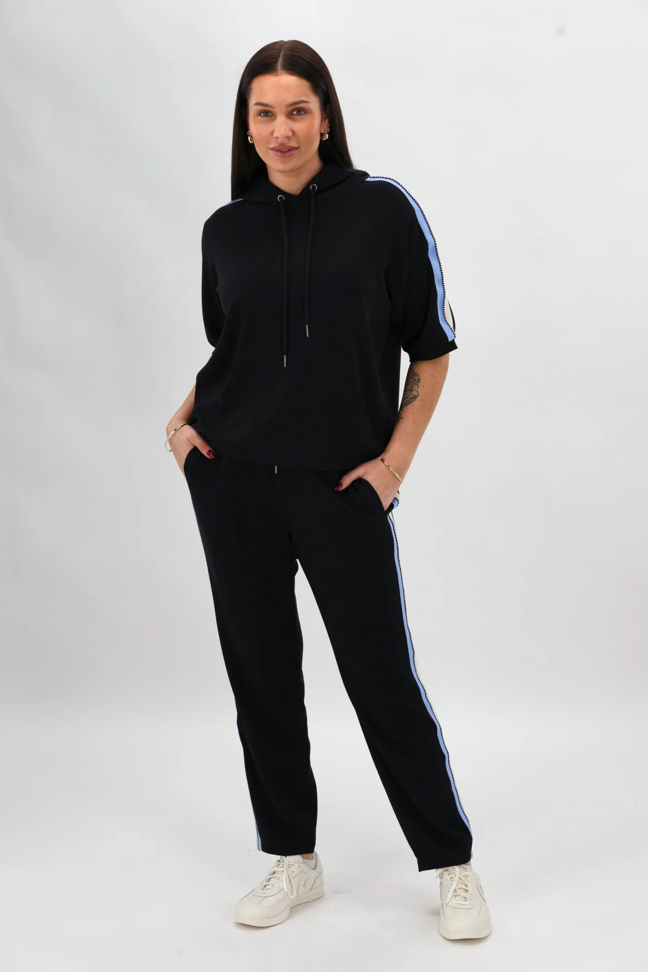 Shine On Label Sutton Track Hoodie Black - Image 5
