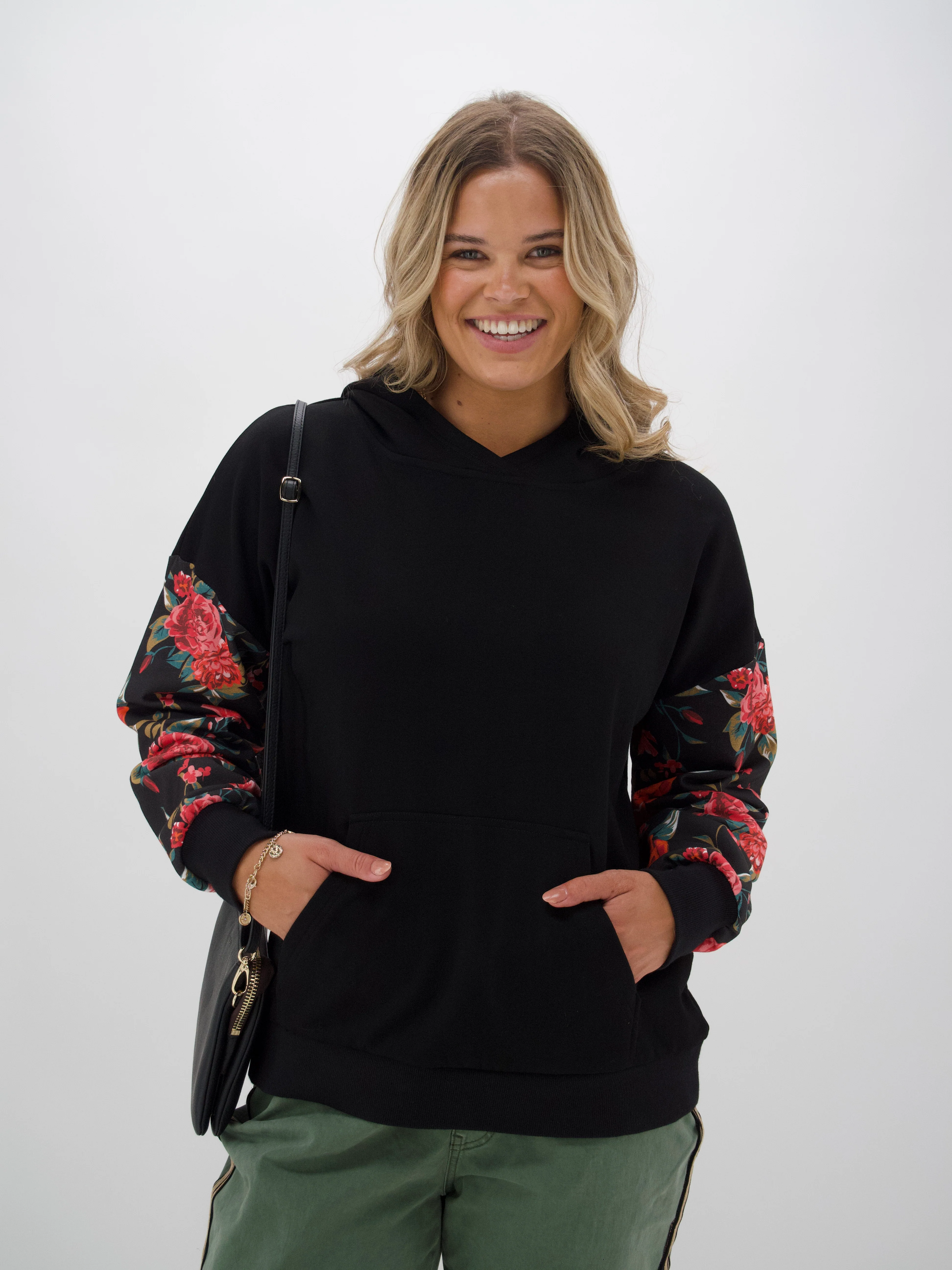 Shine On Label Tamlin Hoodie Pink, Orange and Green floral - Image 3