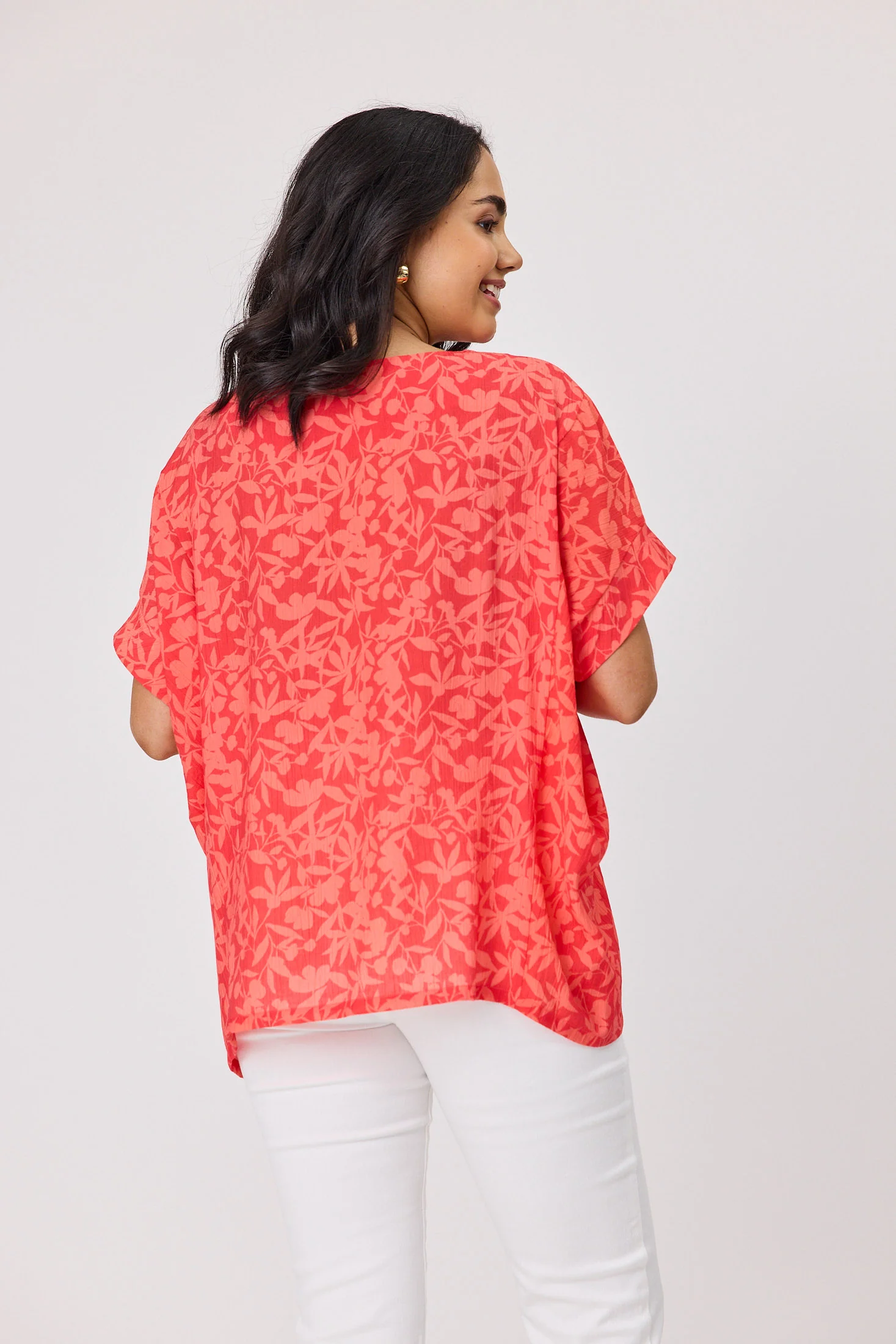 Shine On Label Teresa Top Coral Print - Image 3