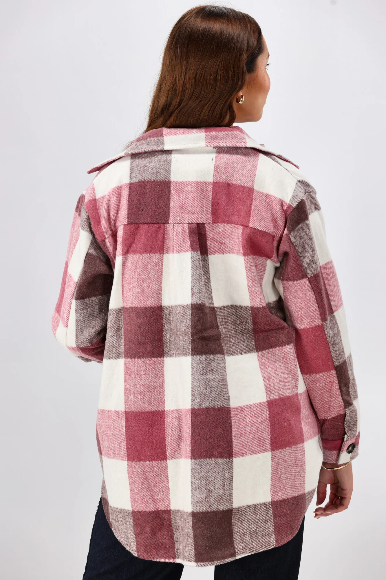 Shine On Label Treyton Checked Shacket Raspberry - Image 8