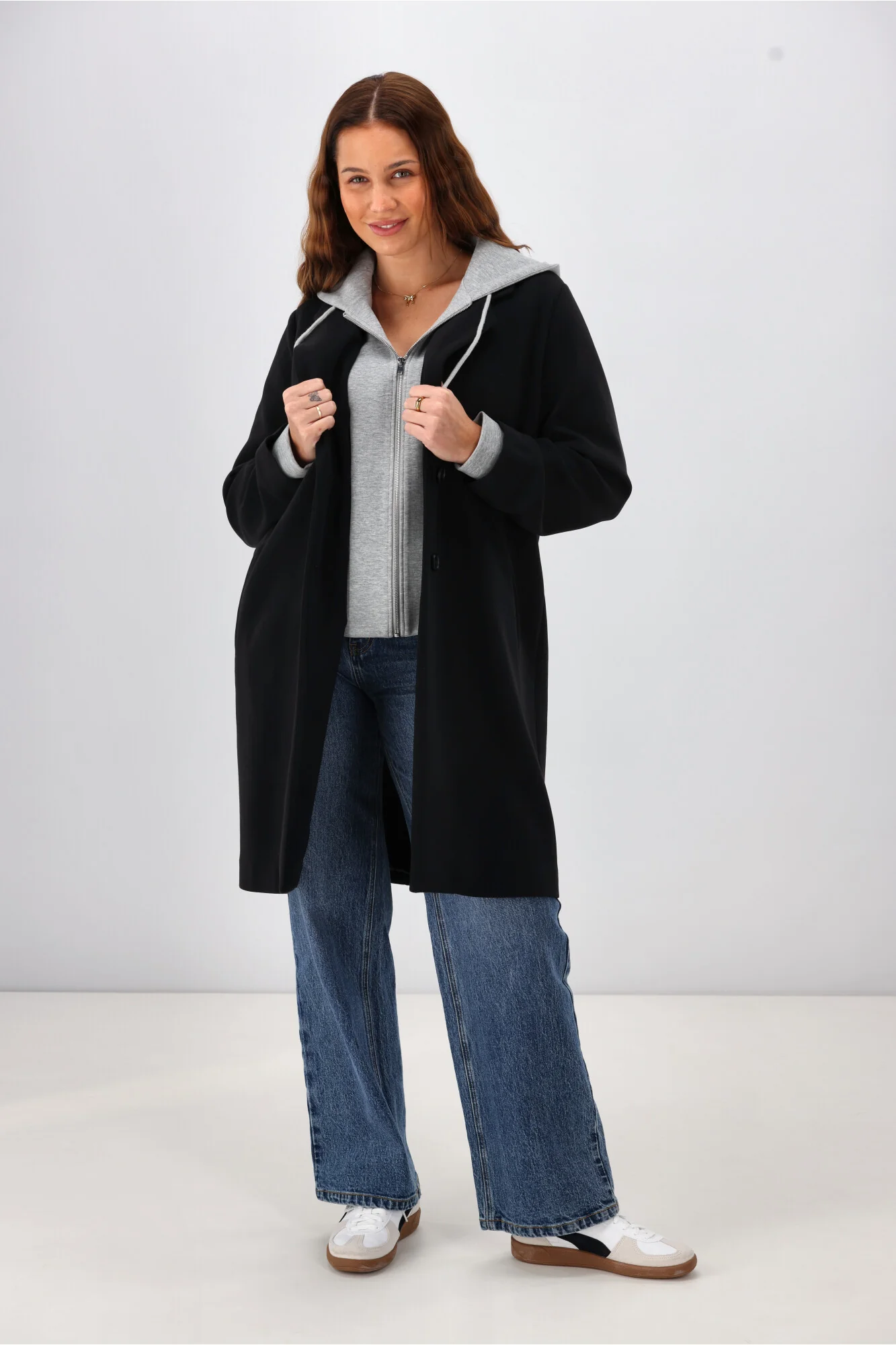Shine On Label Unity Jacket with Detachable Hood & Zip Insert Black with Grey - Image 4