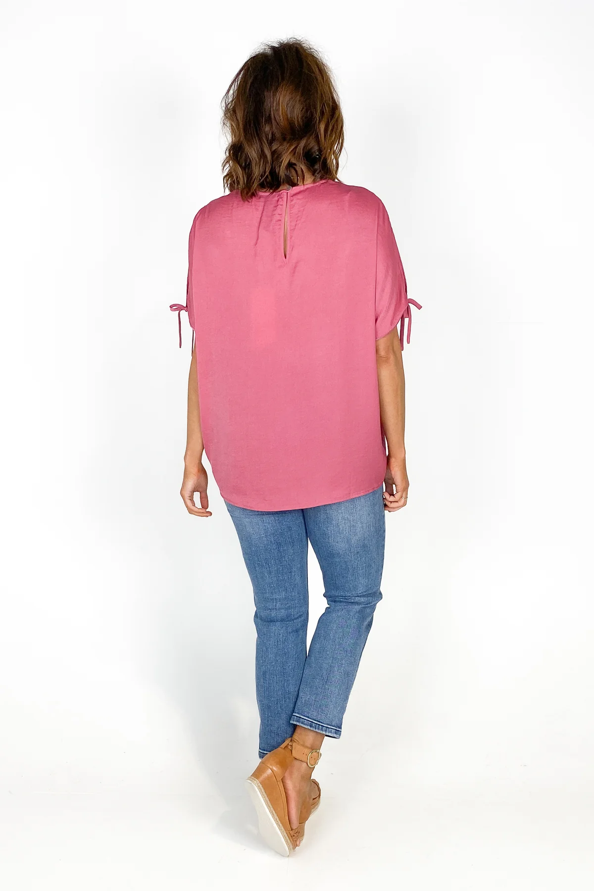 Shine On Label Willow Cold Shoulder Top Rose Pink - Image 9