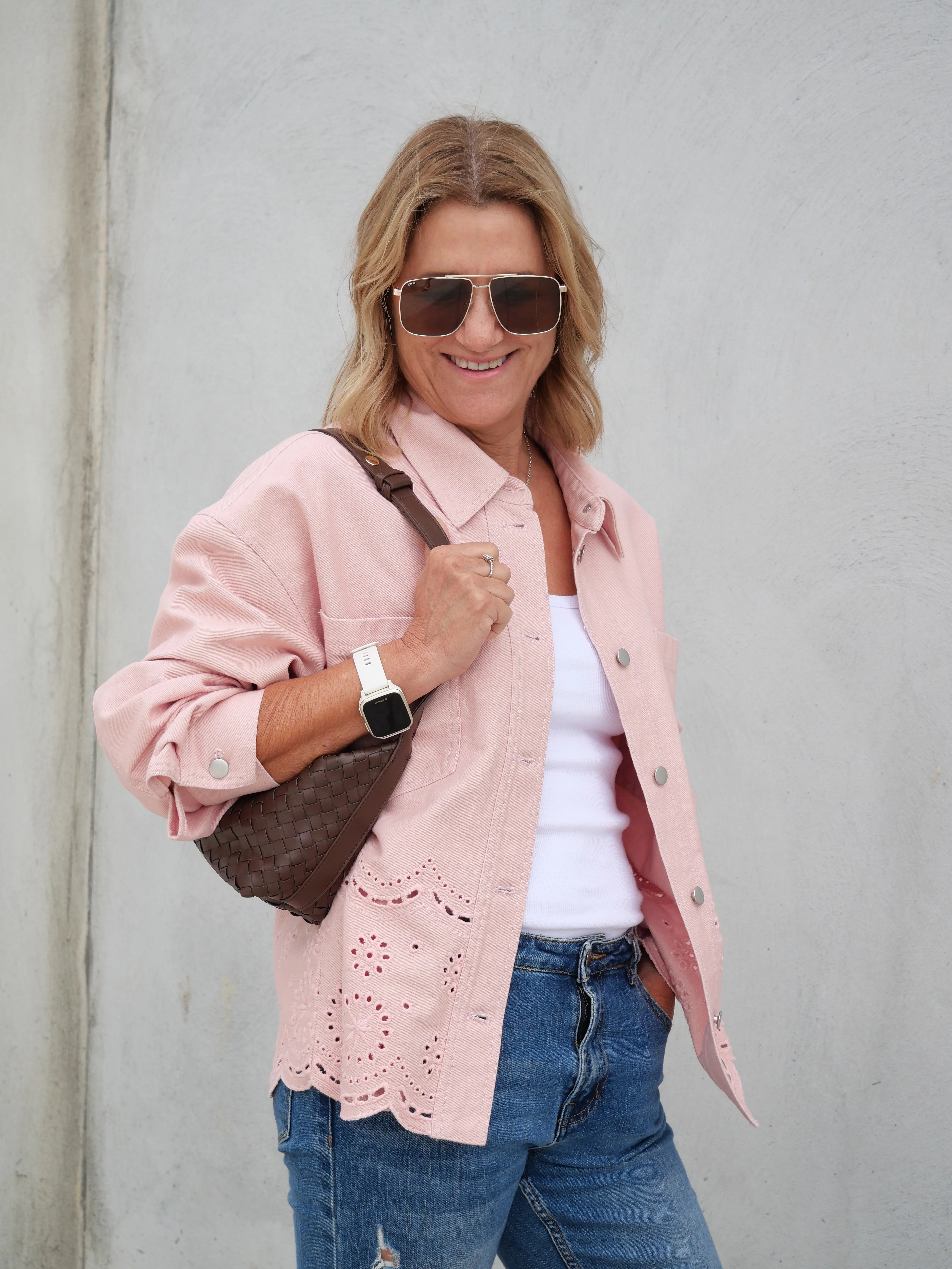 Shine On Label Zariyah Embroidered Shacket Pink