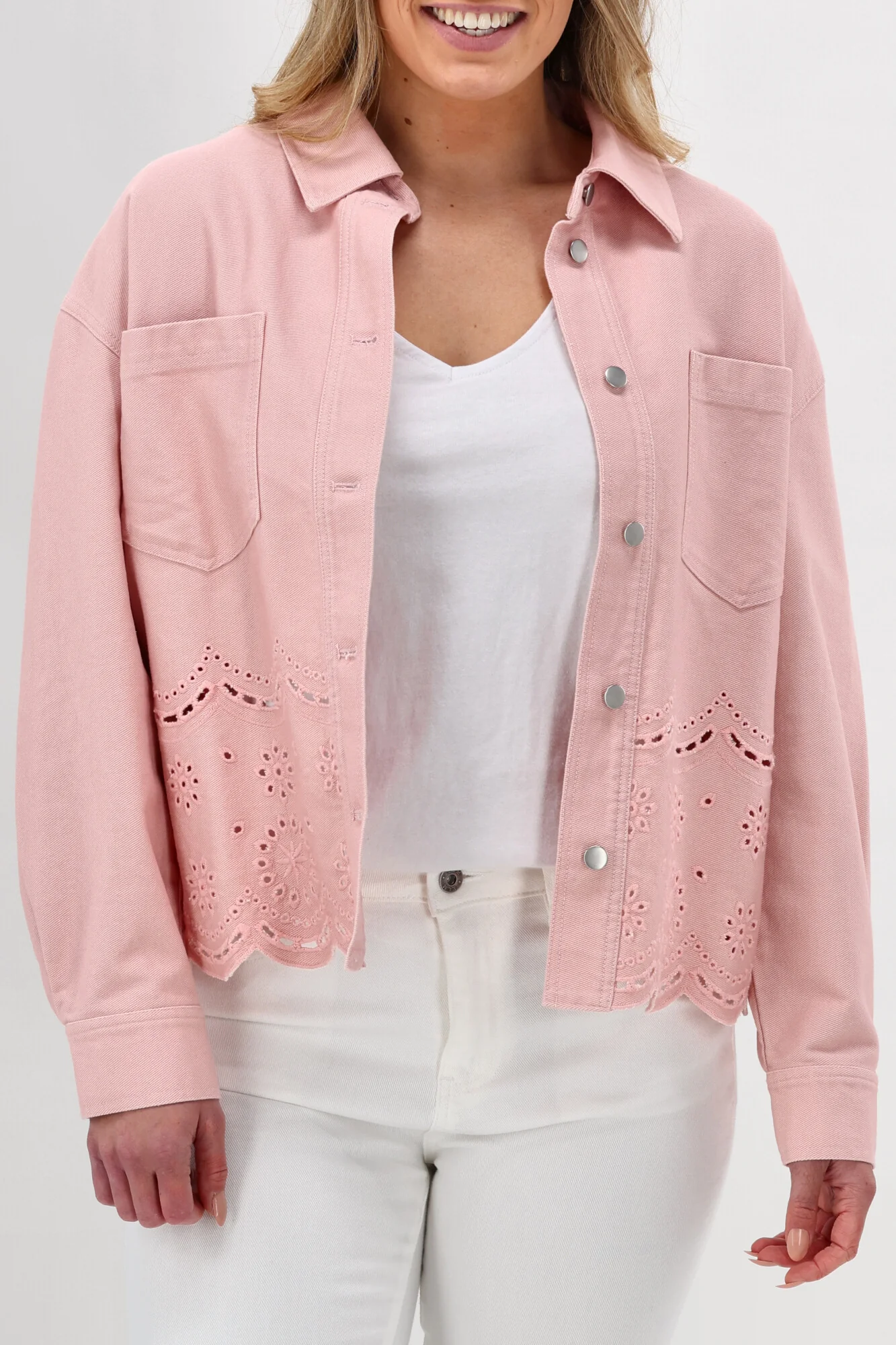 Shine On Label Zariyah Embroidered Shacket Pink - Image 13