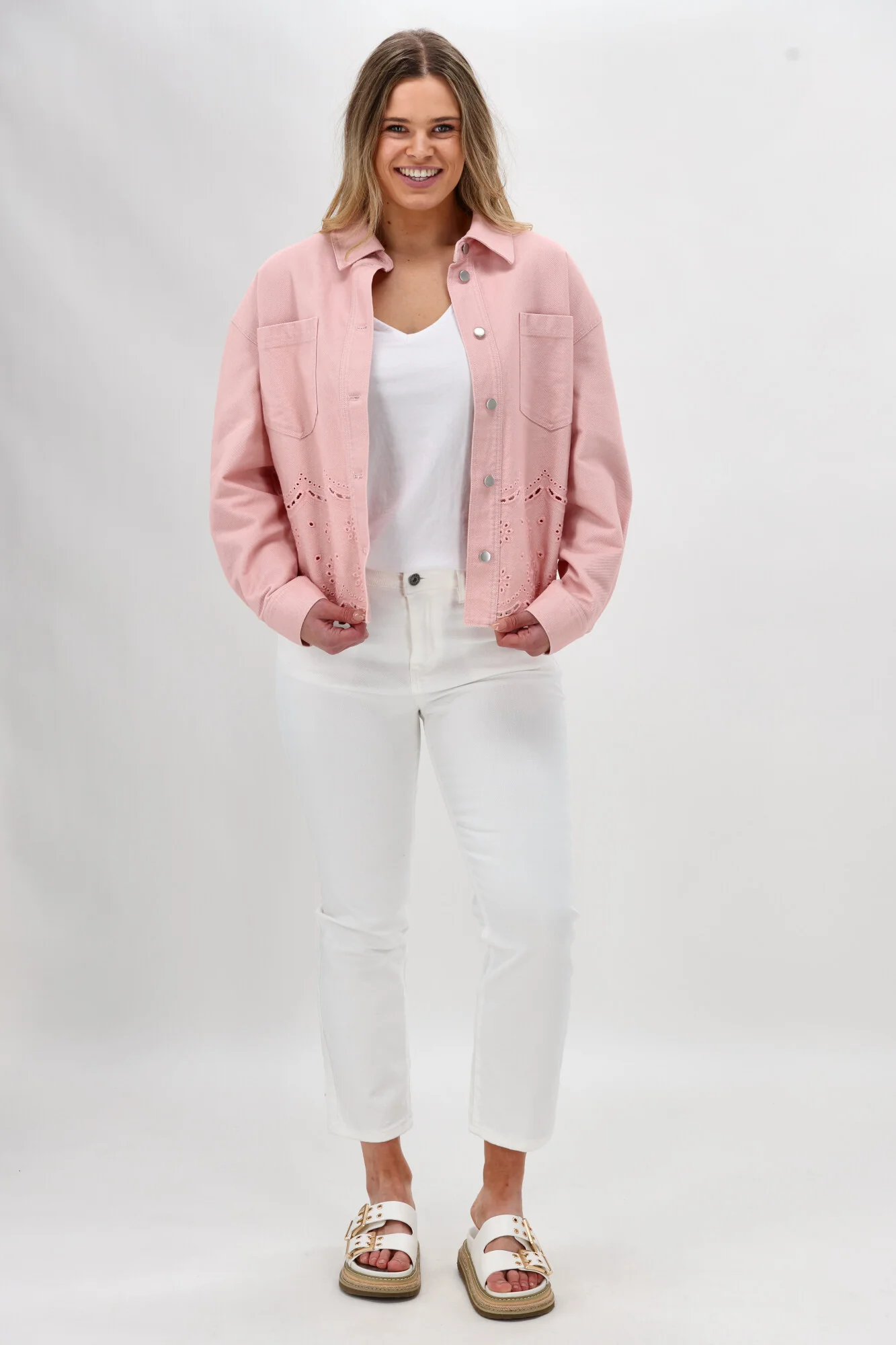Shine On Label Zariyah Embroidered Shacket Pink - Image 3