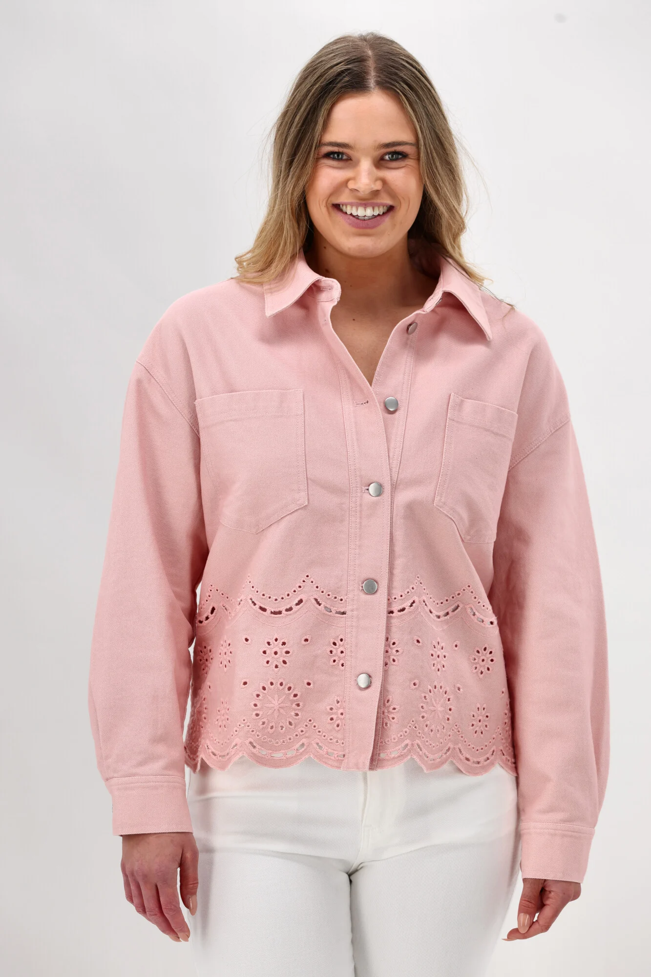 Shine On Label Zariyah Embroidered Shacket Pink - Image 6