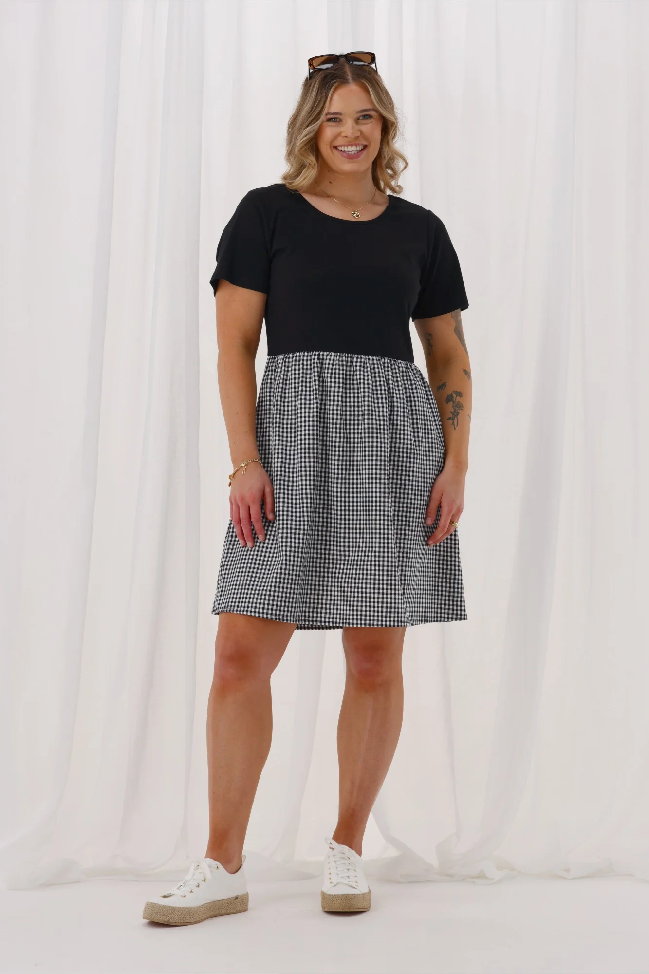 Shine On Label Zenira Dress Black & Gingham - Image 4