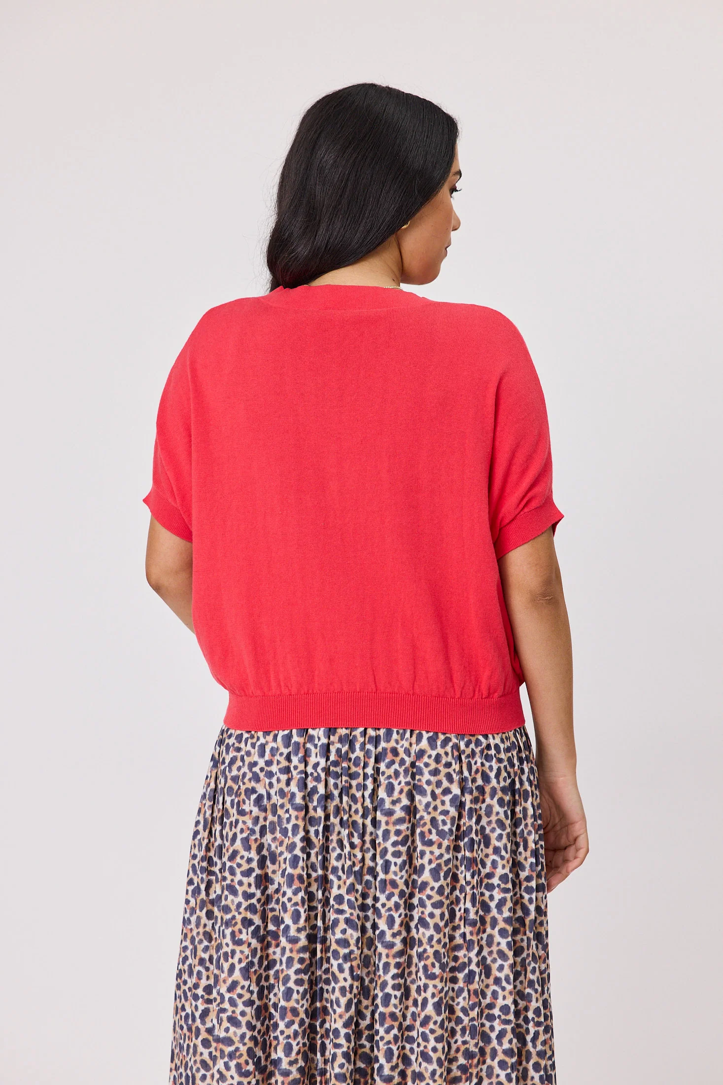Shine On Label Zosia Batwing Cardigan Coral Red - Image 6