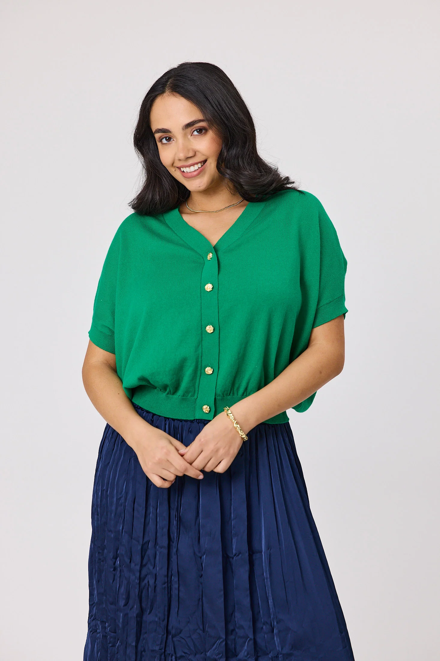 Shine On Label Zosia Batwing Cardigan Green
