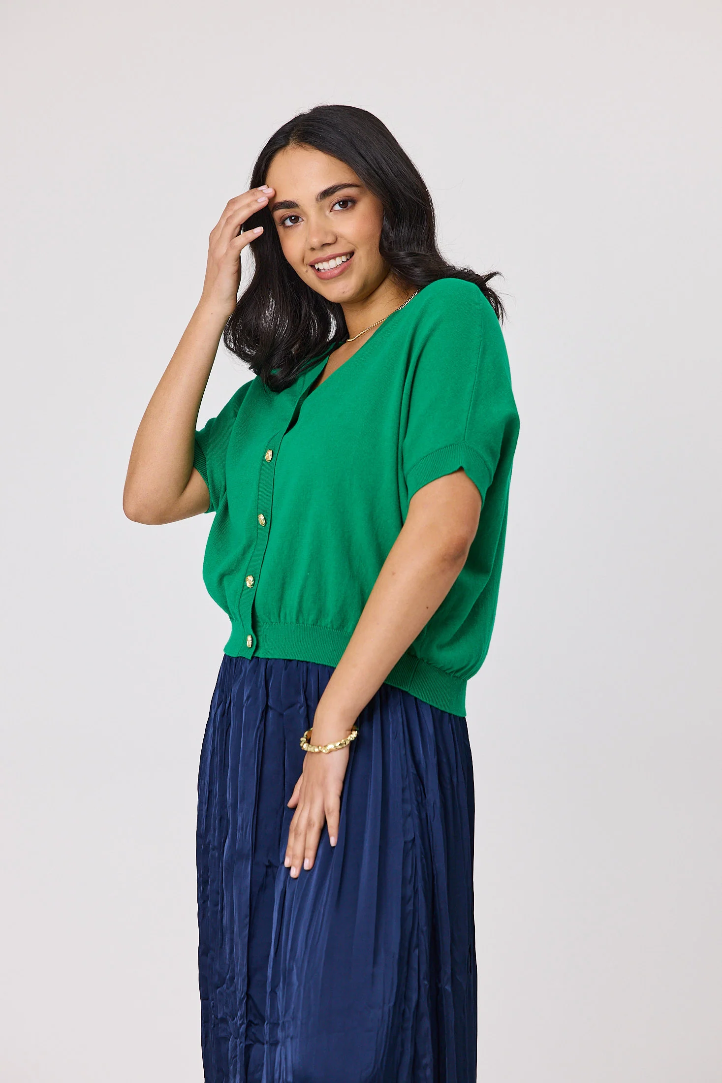 Shine On Label Zosia Batwing Cardigan Green - Image 3