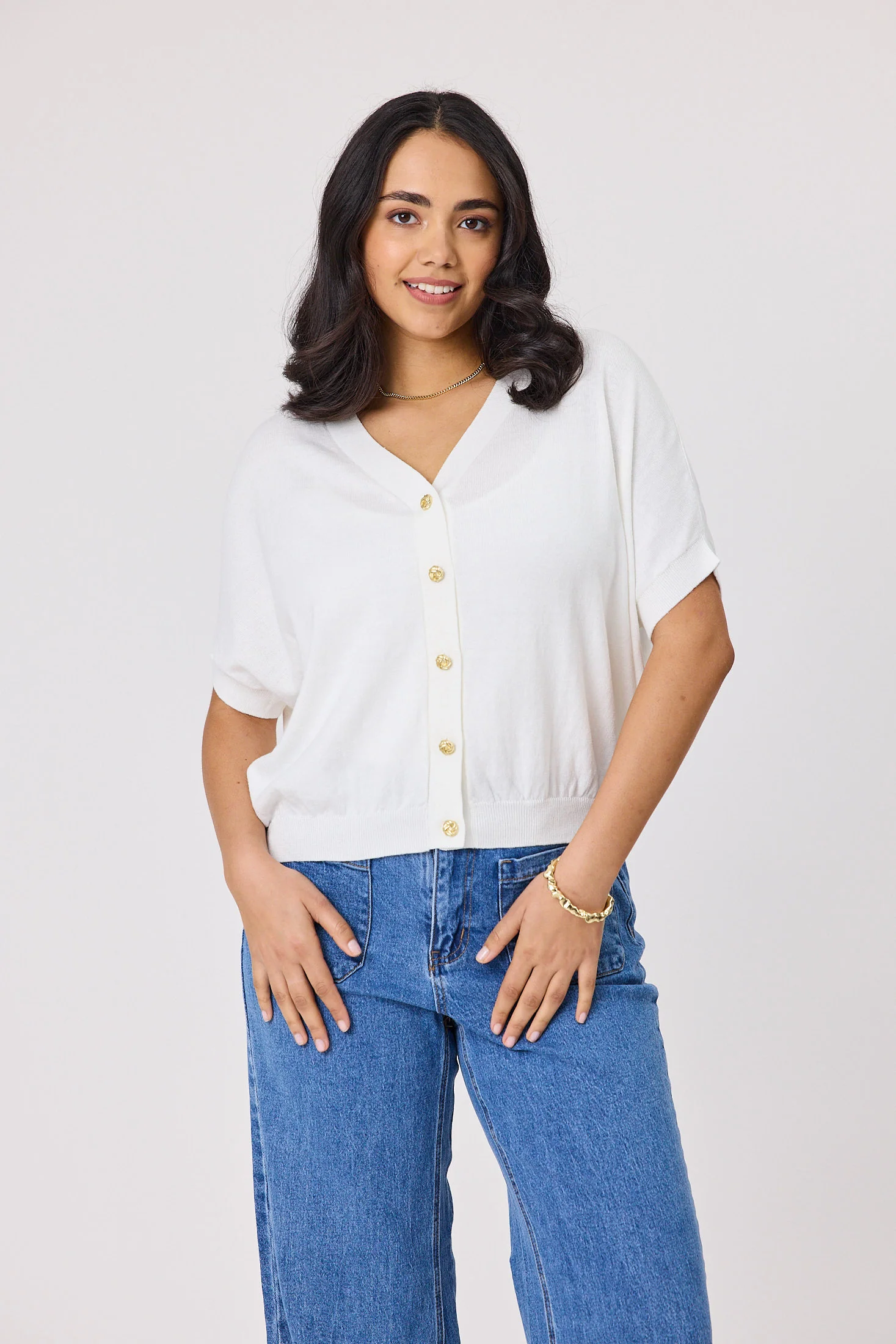 Shine On Label Zosia Batwing Cardigan White