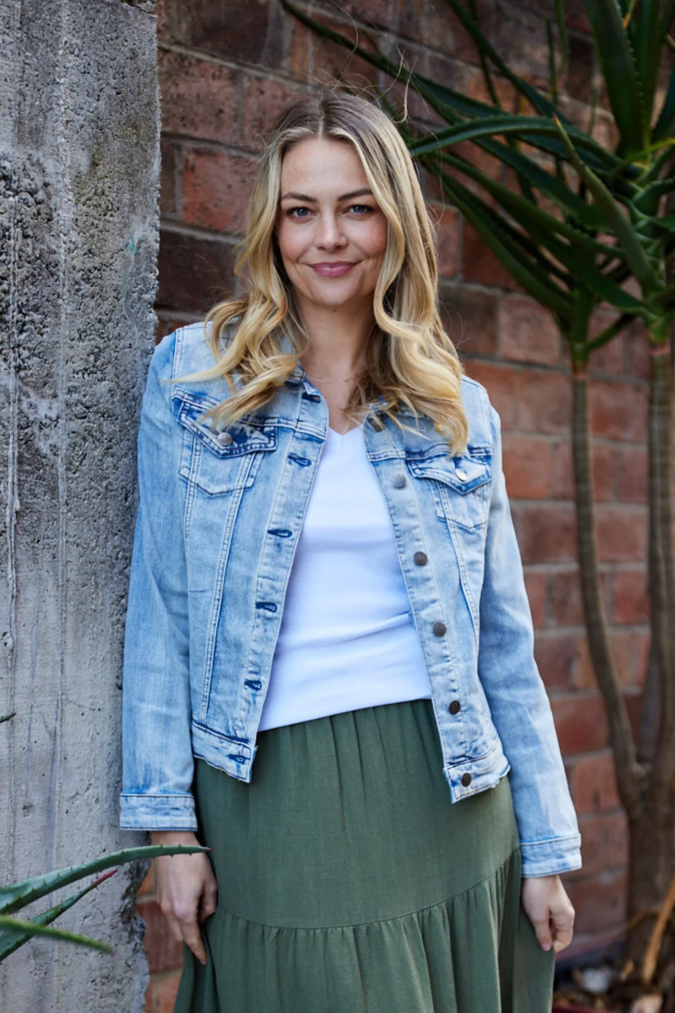 Shine On Label Quinn Stretch Denim Jacket Blue